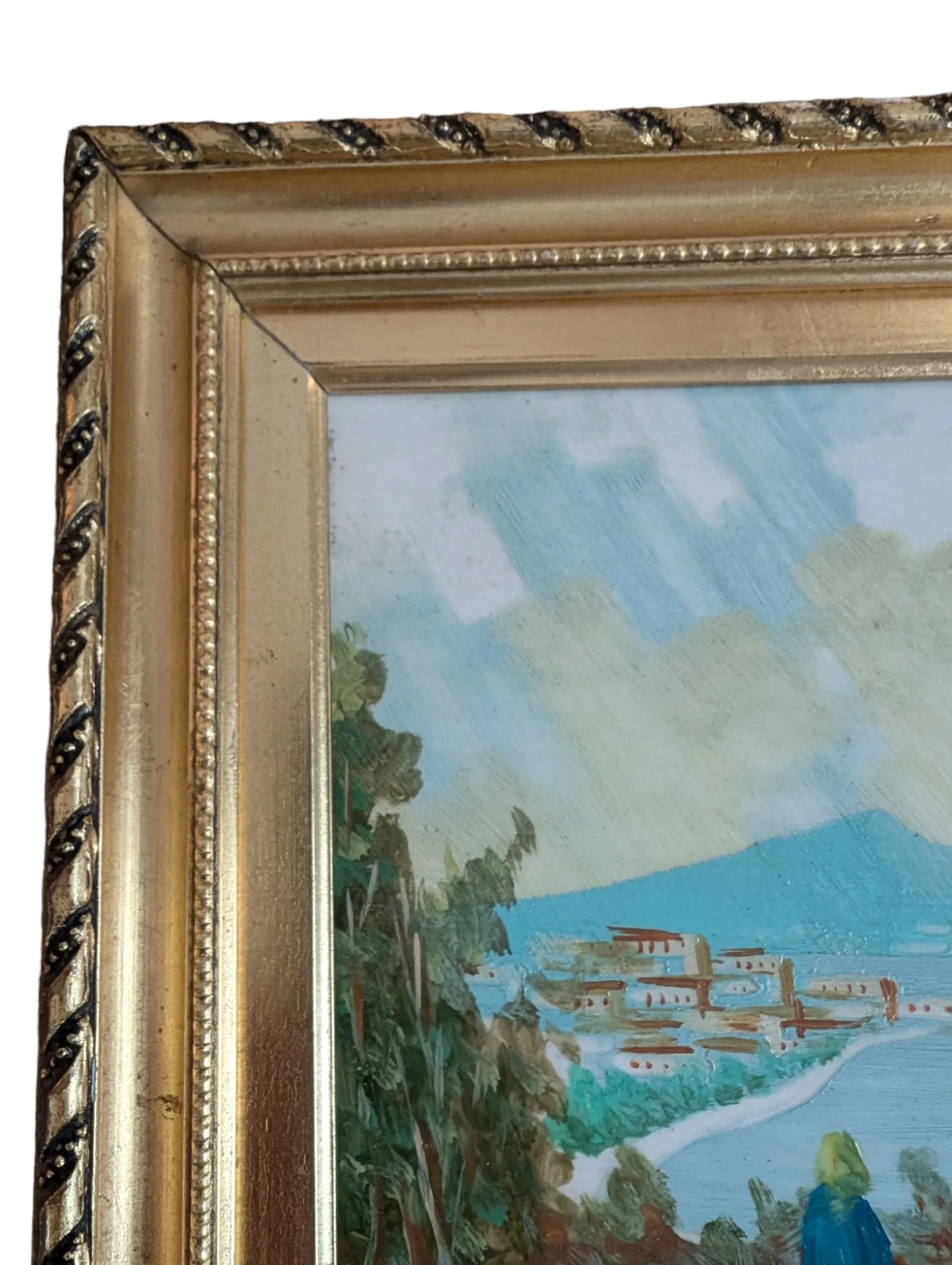 1950s Mid-Century Italian Landscape, Ceramic Tile Painting, Framed - 8