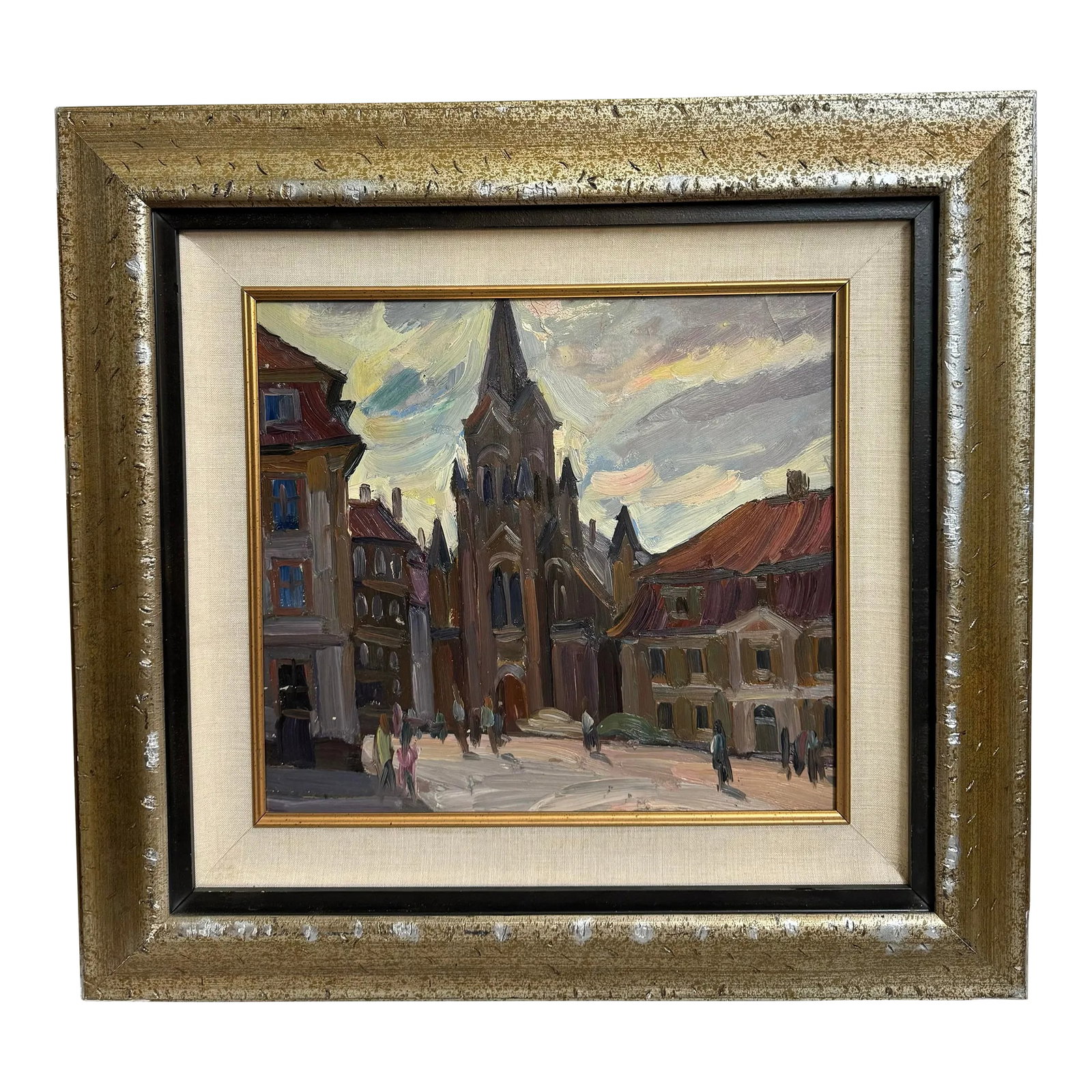 Gachegov, Church in Riga (Latvia), Russian Painting, 1961: This listing is for a painting by N.G. Gachegov (b. 1937 Perm Region). N.G. Gachegov is a well listed artist in Russia. He studied at the Sukhumi Art College and Moscow Technological University. Durin