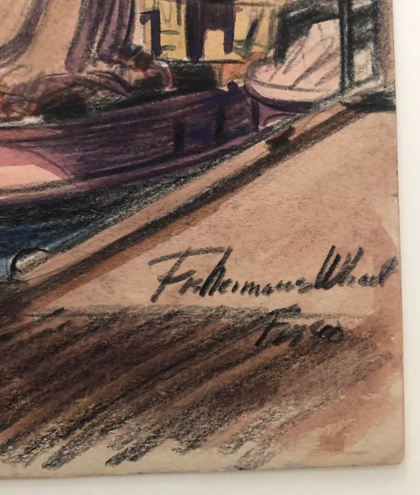 1940s San Francisco Fisherman's Wharf Painting - 2