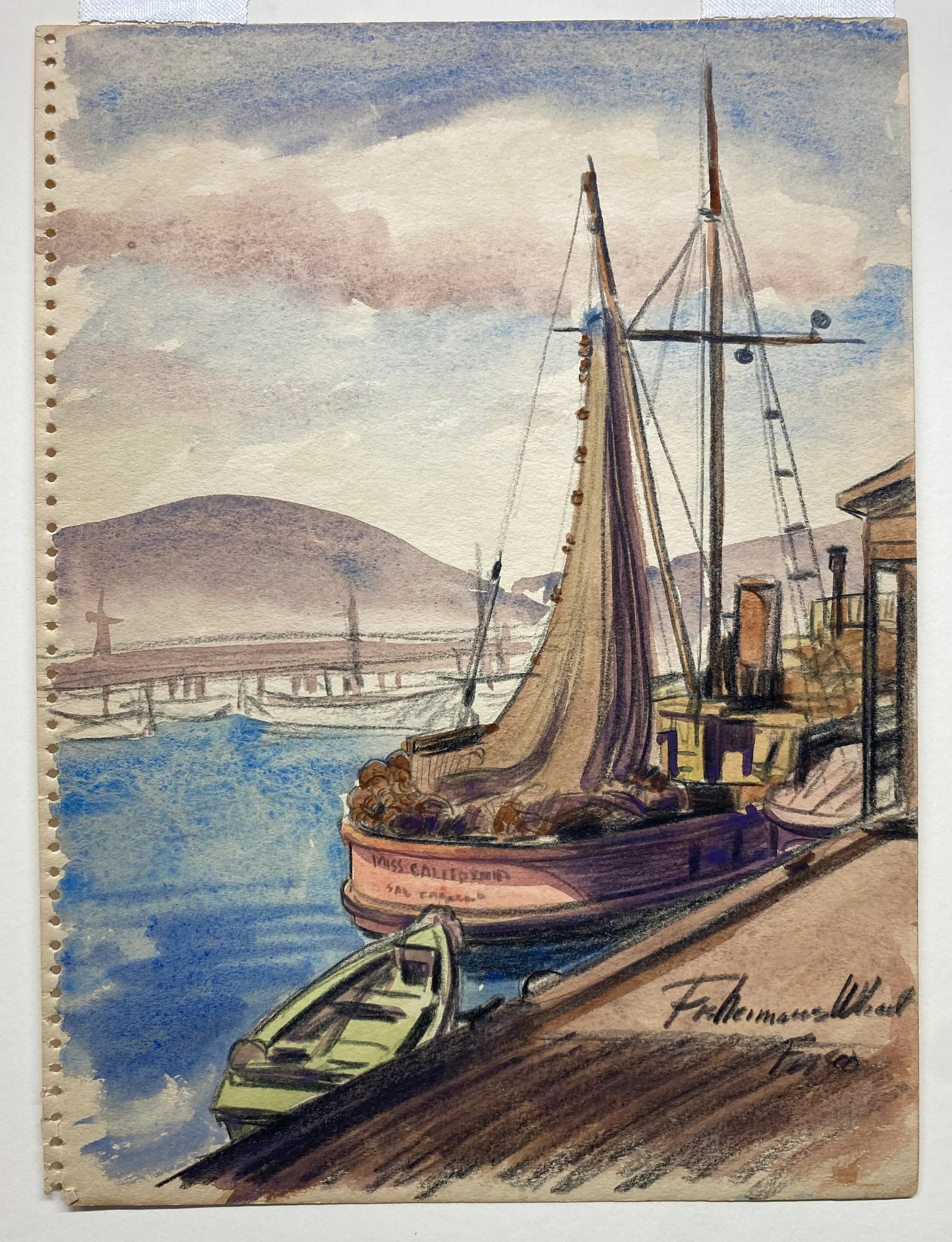1940s San Francisco Fisherman's Wharf Painting - 3