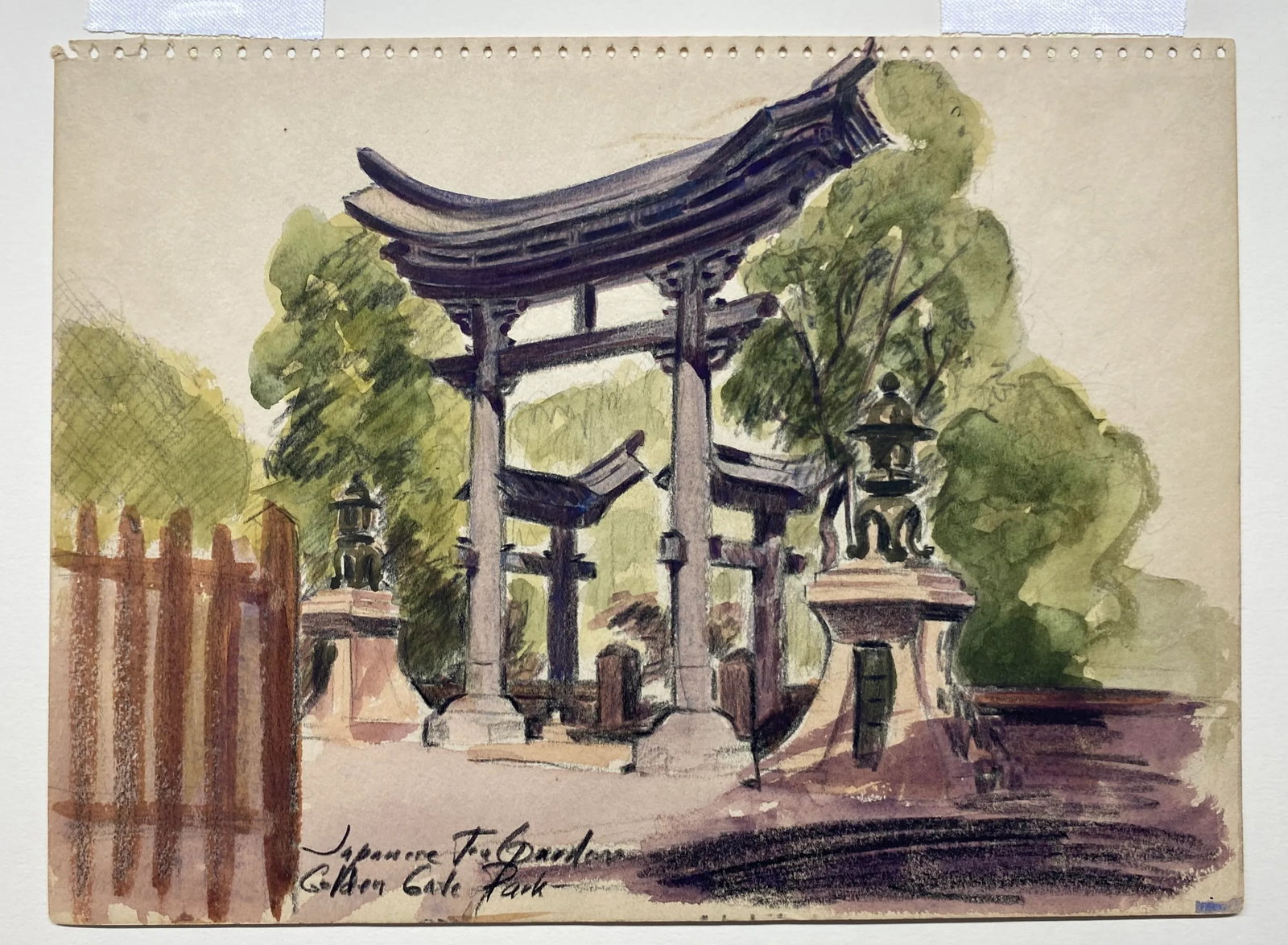 1940s San Francisco Painting Golden Gate Park - 3