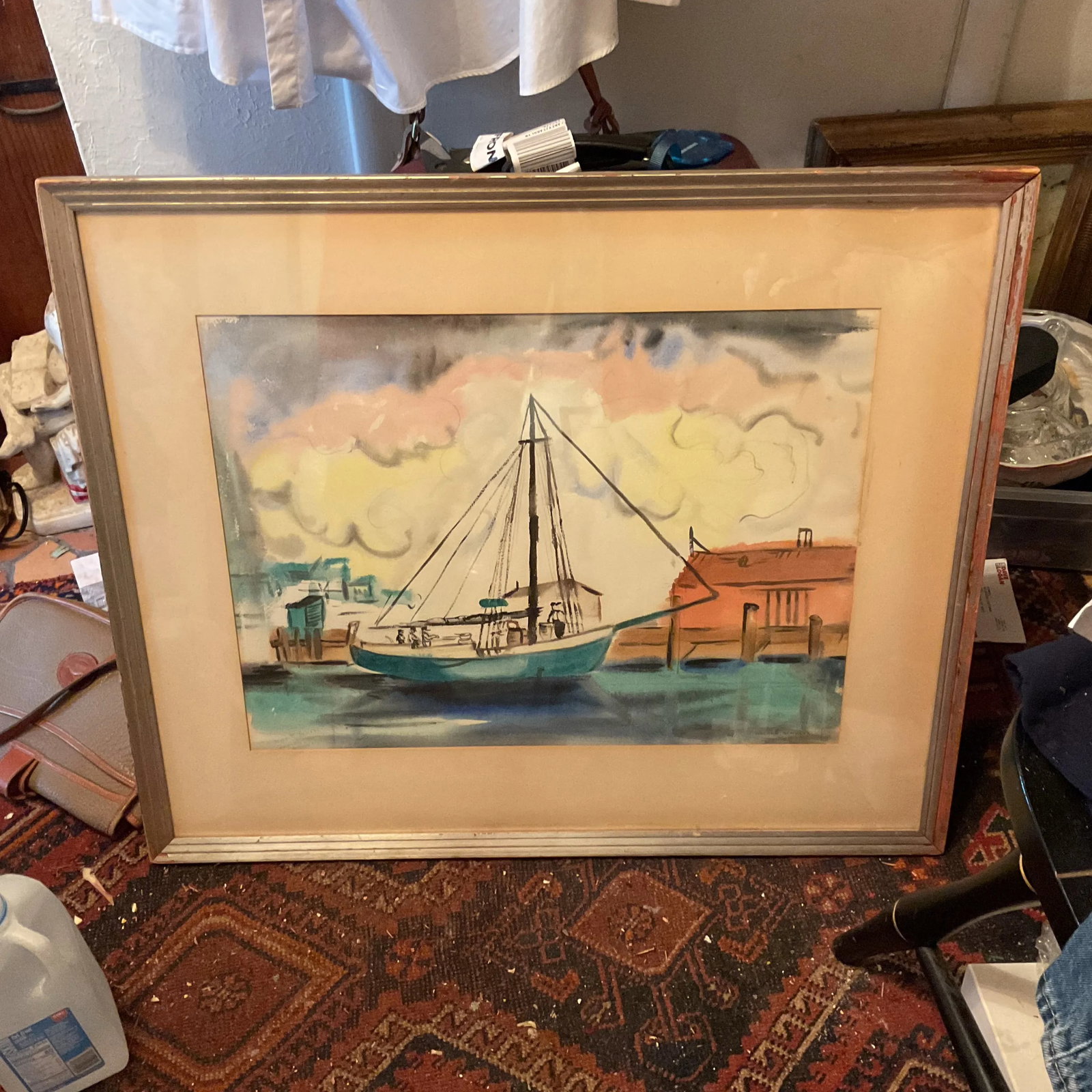 1940s Mid-Century Harold Schultz Signed Painting, Framed - 3