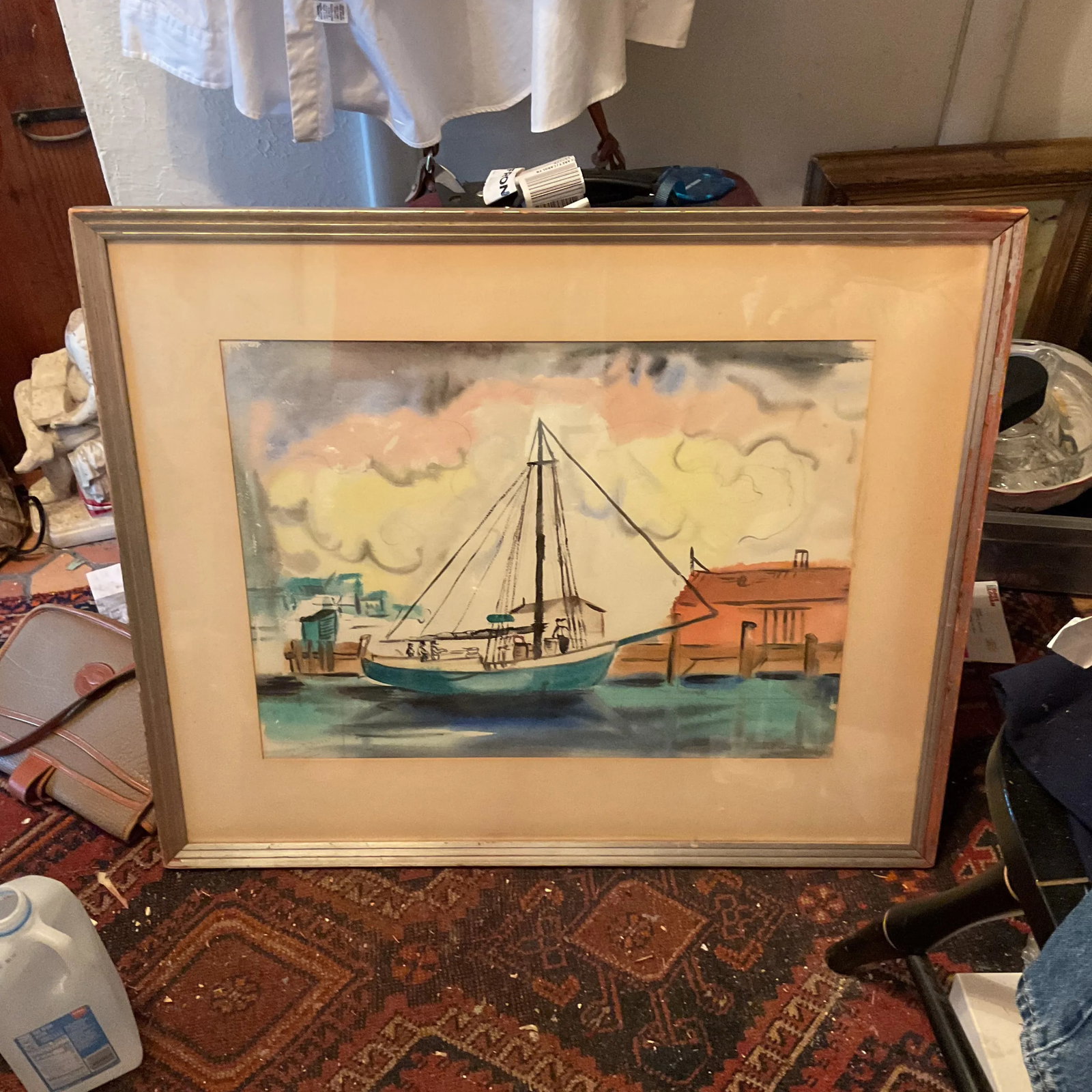 1940s Mid-Century Harold Schultz Signed Painting, Framed - 4