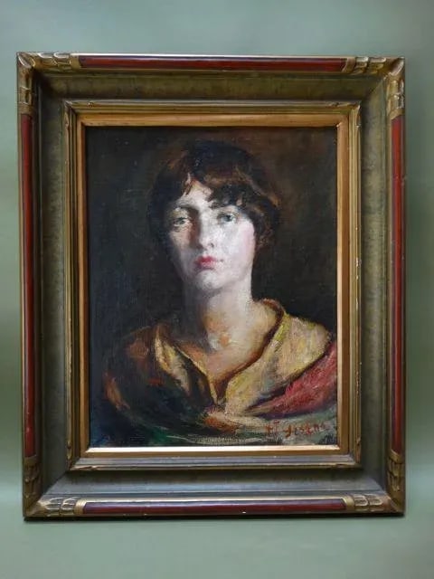 Early 20th Century A.j. Greene "Portrait of a Young Girl" - 8