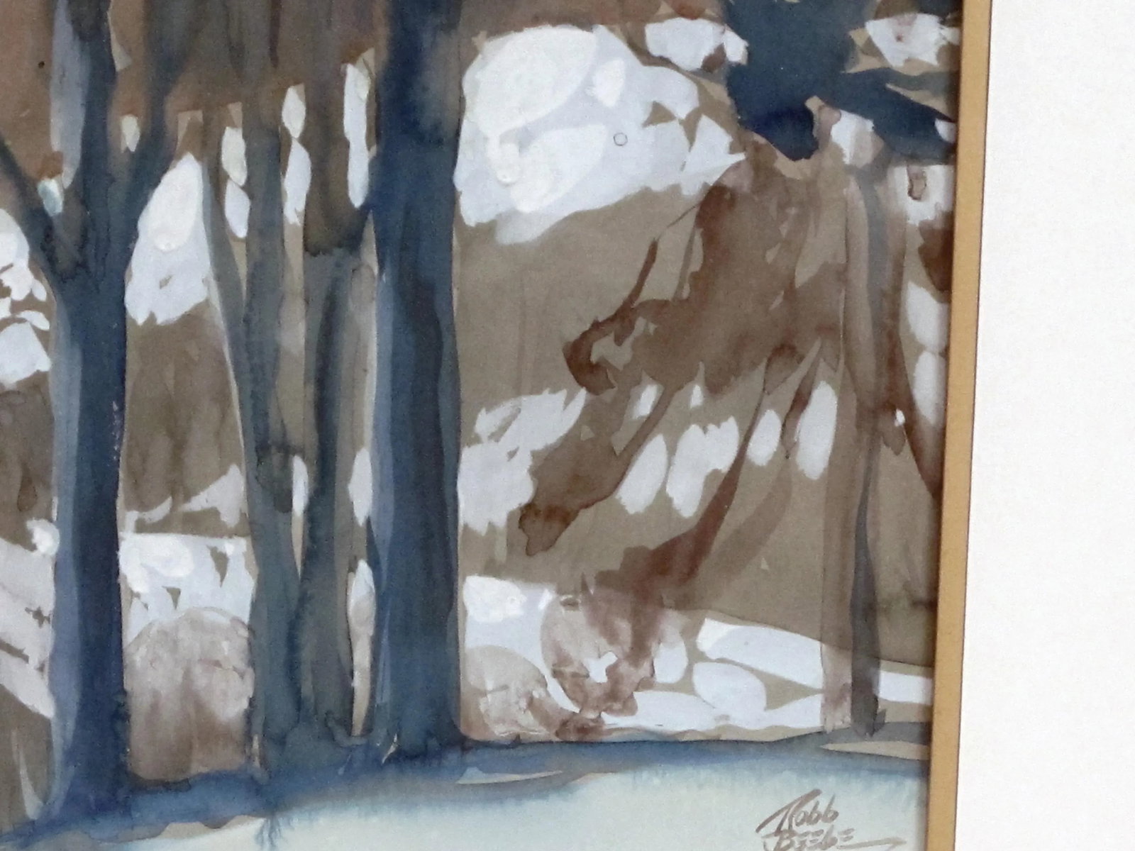 Early 20th Century Winter Landscape Gouache Painting Signed Robb Beebe, Framed - 5