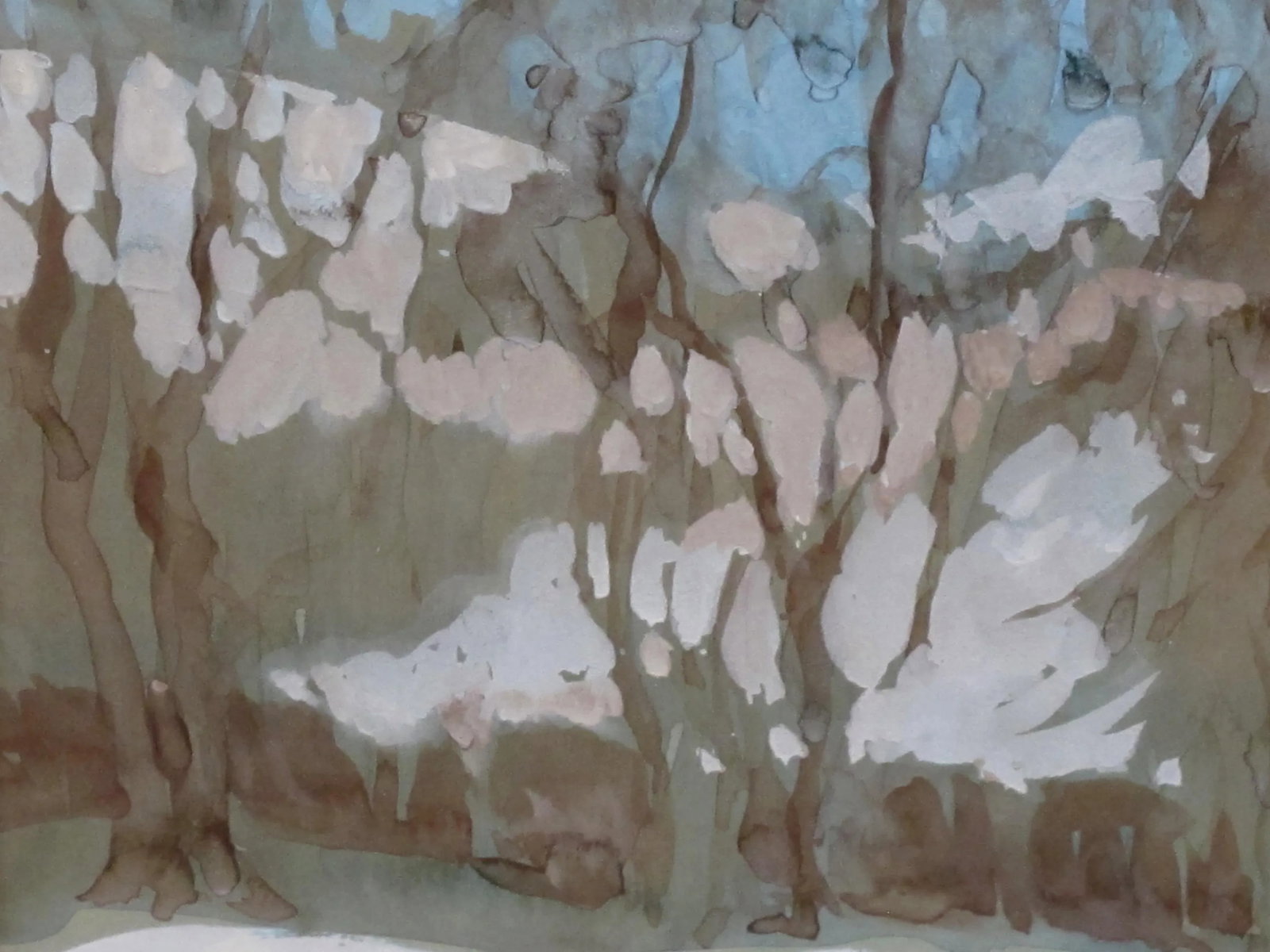 Early 20th Century Winter Landscape Gouache Painting Signed Robb Beebe, Framed - 6