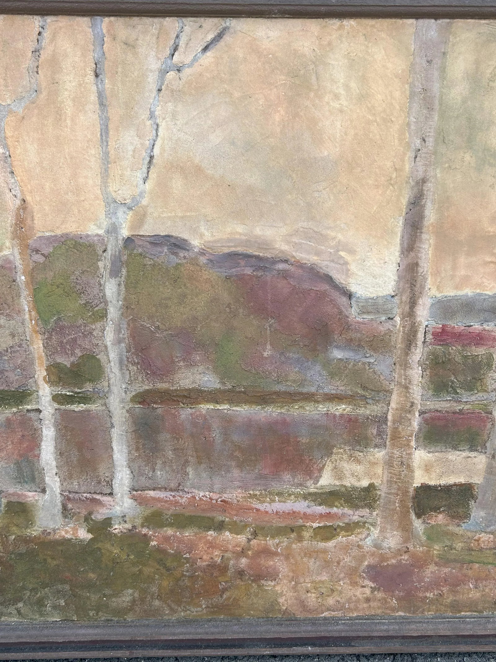 Olaf Olesen American, Danish Listed Artist Signed 1923 Landscape Painting Mixed Media on Masonite, F - 3