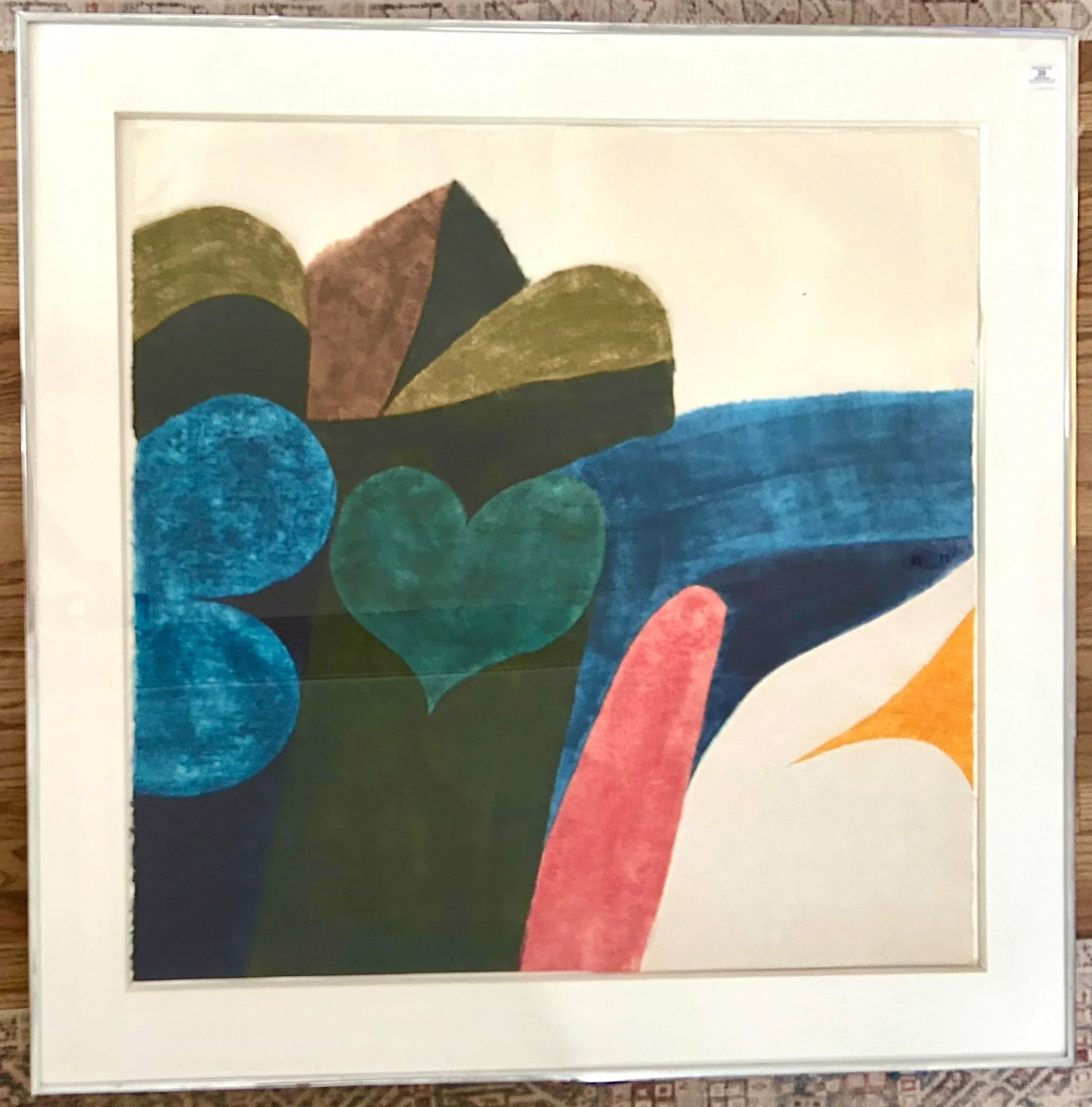 1970s Original Signed Carol Summers "Big Sur" Woodcut Framed - 2