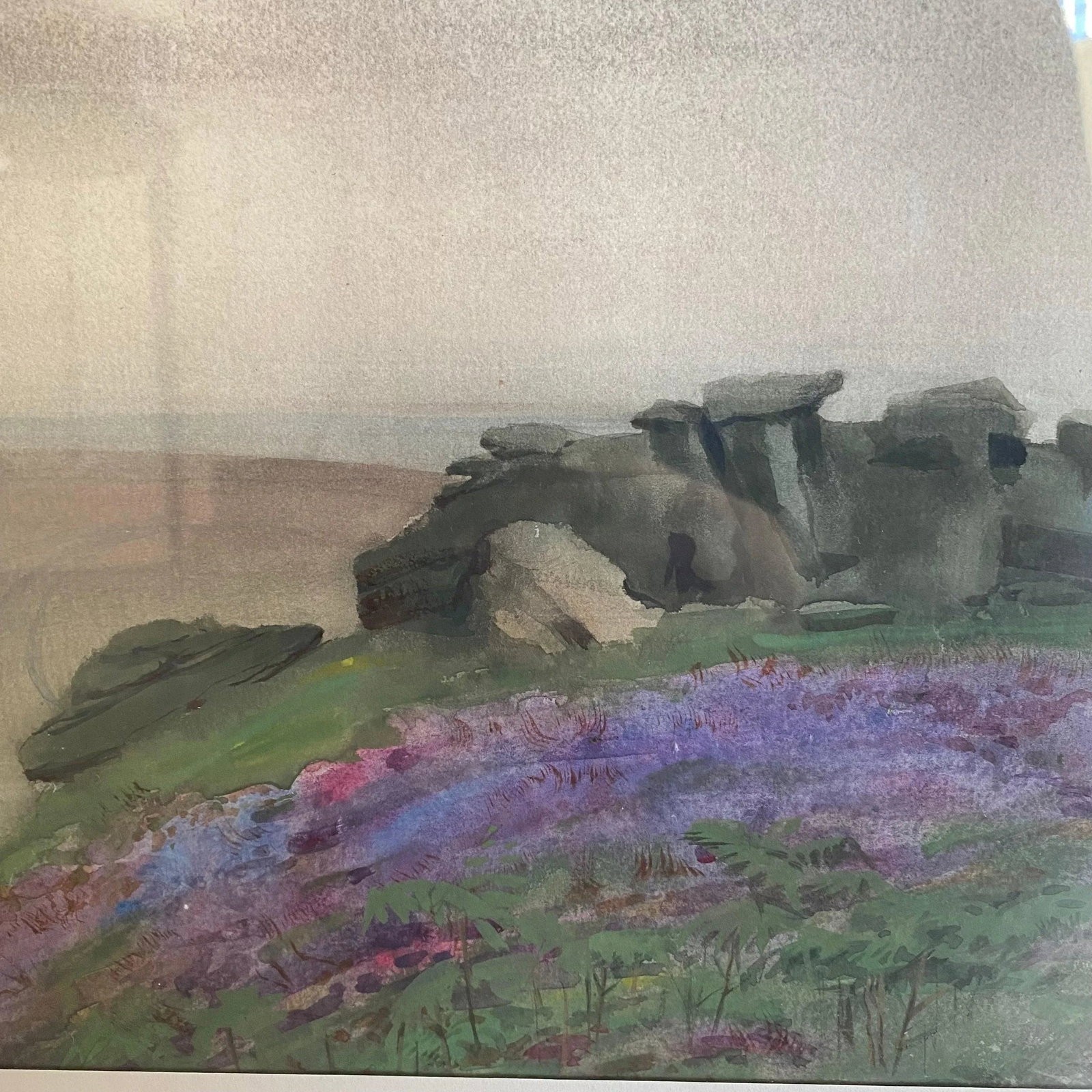 Mid 20th Century Bh Wiles English Countryside Landscape Watercolor, Framed - 3
