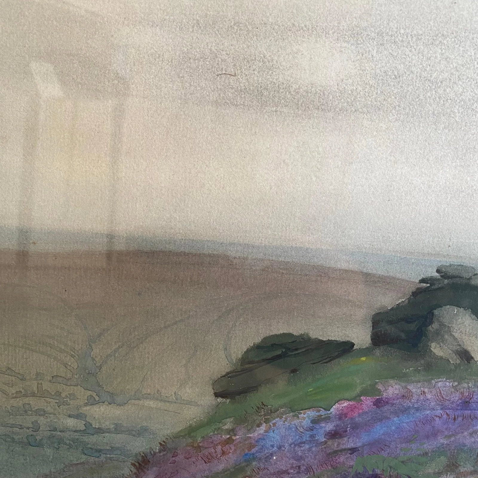 Mid 20th Century Bh Wiles English Countryside Landscape Watercolor, Framed - 4