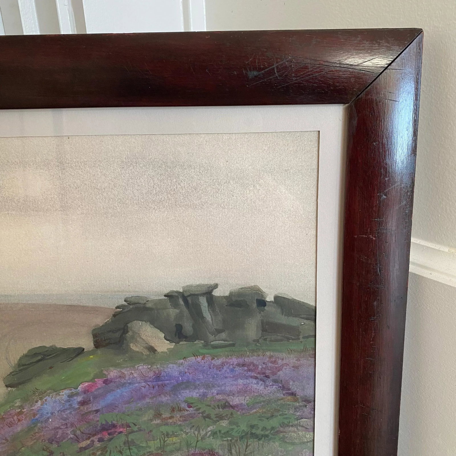Mid 20th Century Bh Wiles English Countryside Landscape Watercolor, Framed - 6