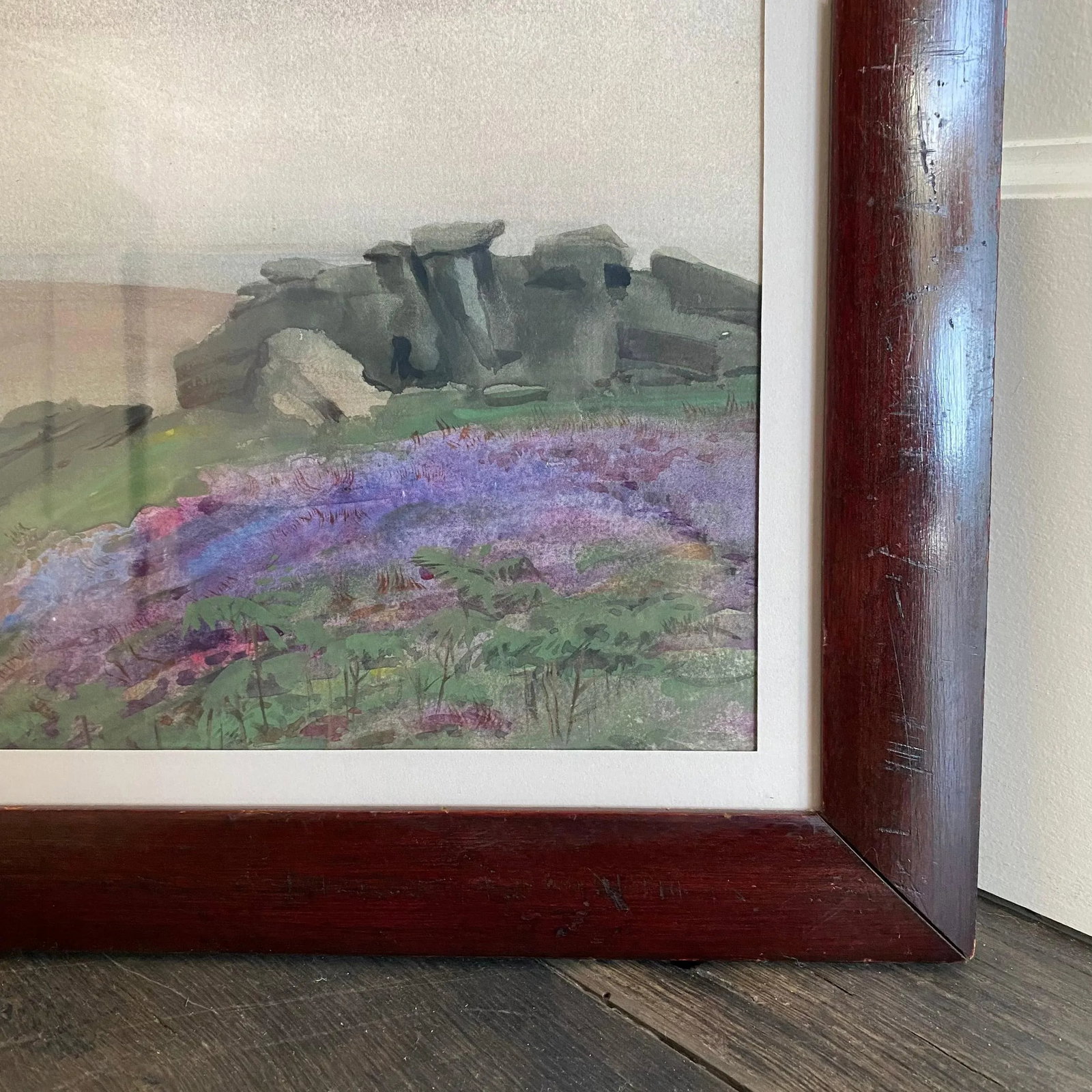Mid 20th Century Bh Wiles English Countryside Landscape Watercolor, Framed - 8