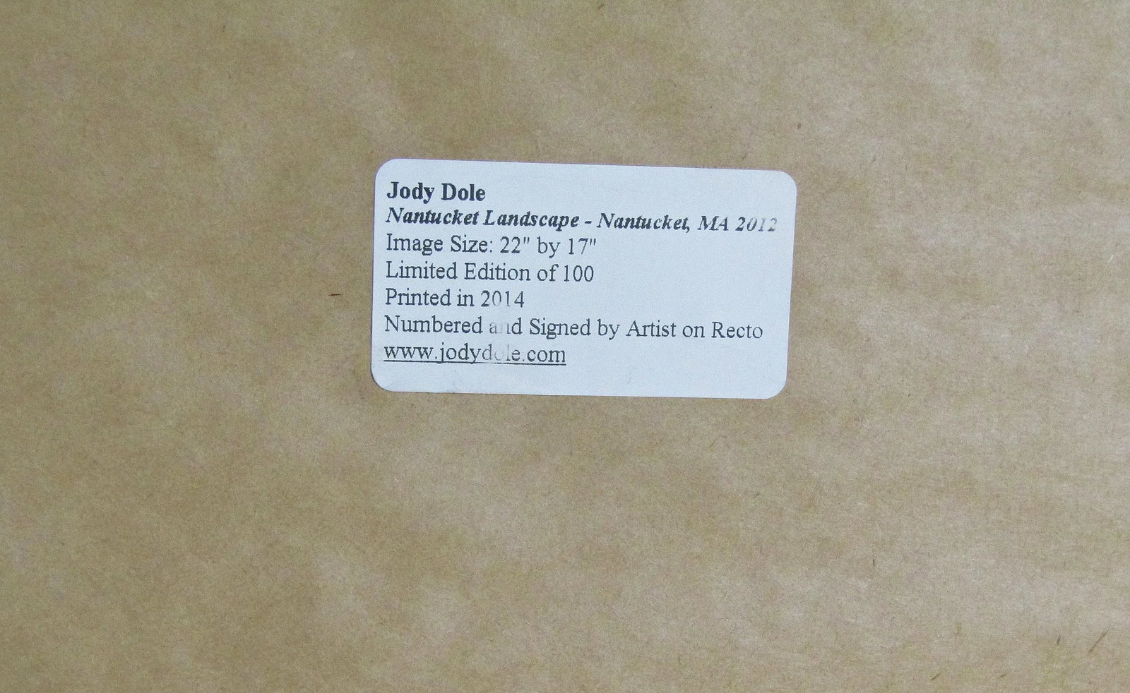 Jody Dole "Nantucket Landscape" Signed Limited Edition Studio Photo Print (10/100) - Framed - 10