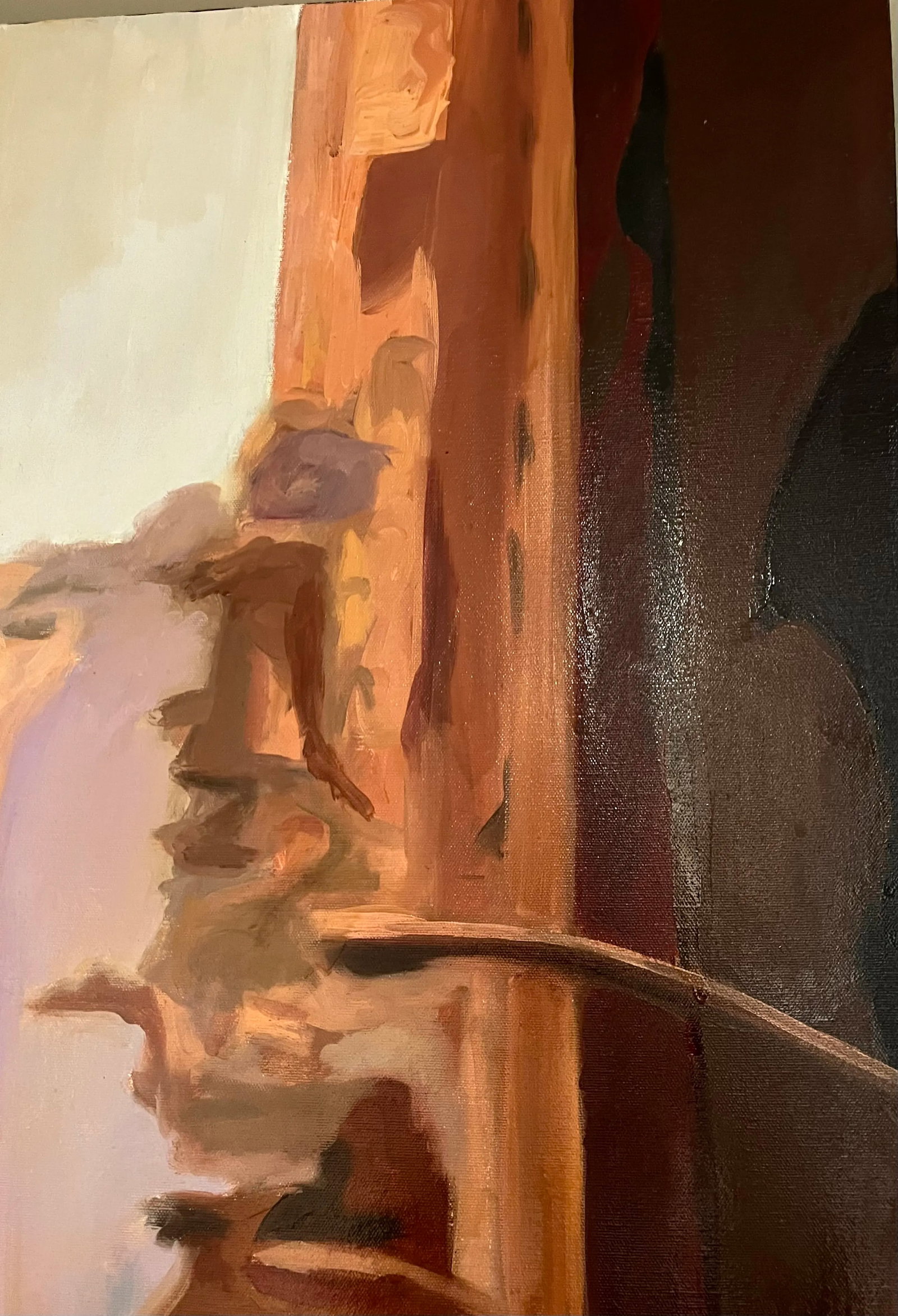 Original Oil Impressionist Painting of a San Fransico Street Scene by Russ Wagner - 5