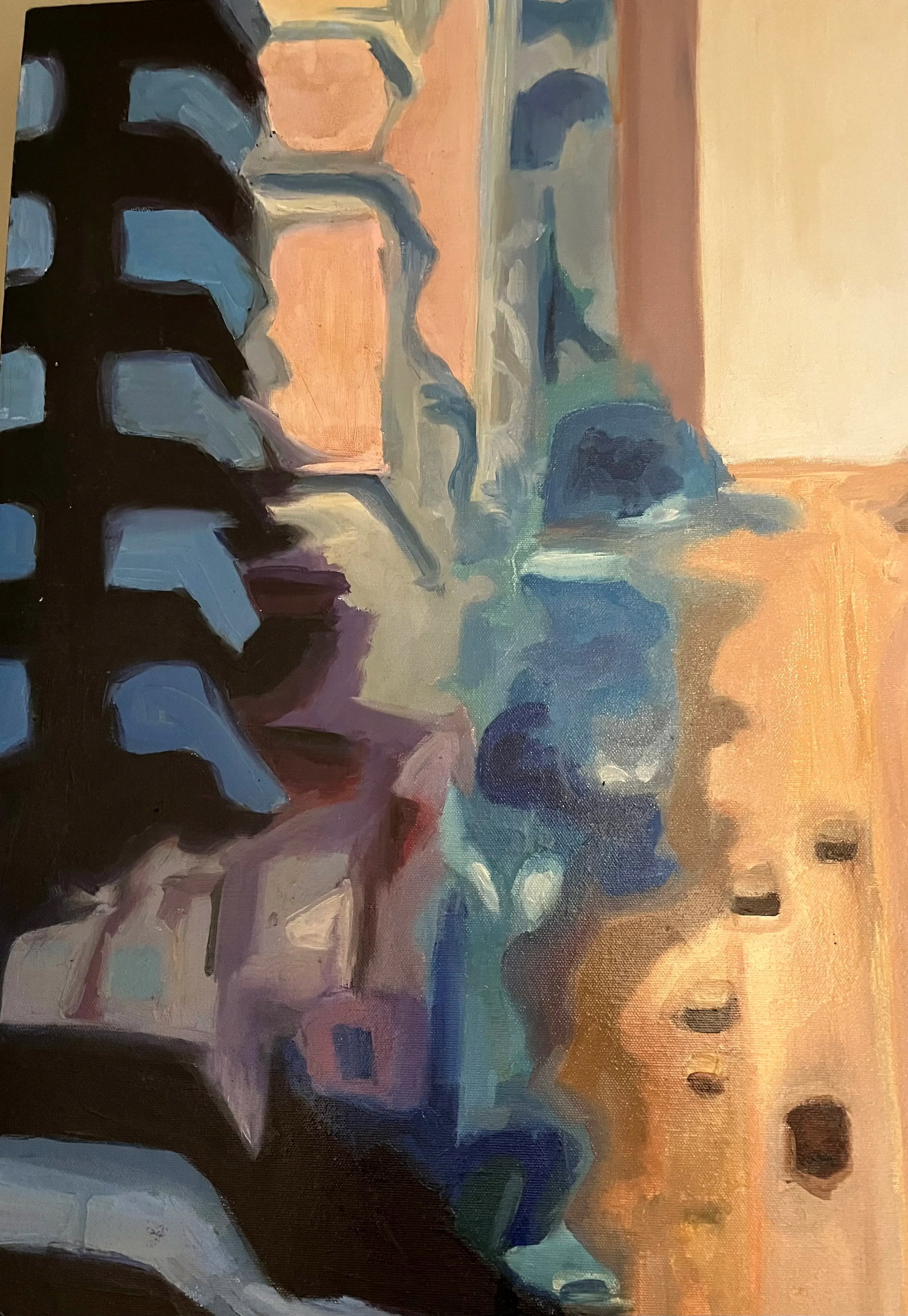 Original Oil Impressionist Painting of a San Fransico Street Scene by Russ Wagner - 6