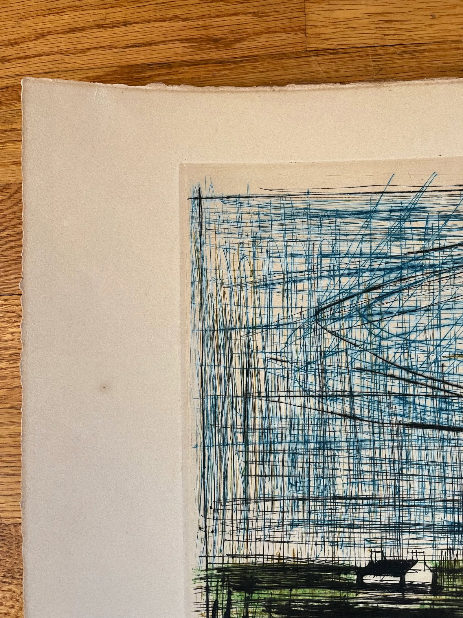 1960s Bernard Buffet Hand Signed Drypoint Etching, Plage De La Mare - 6