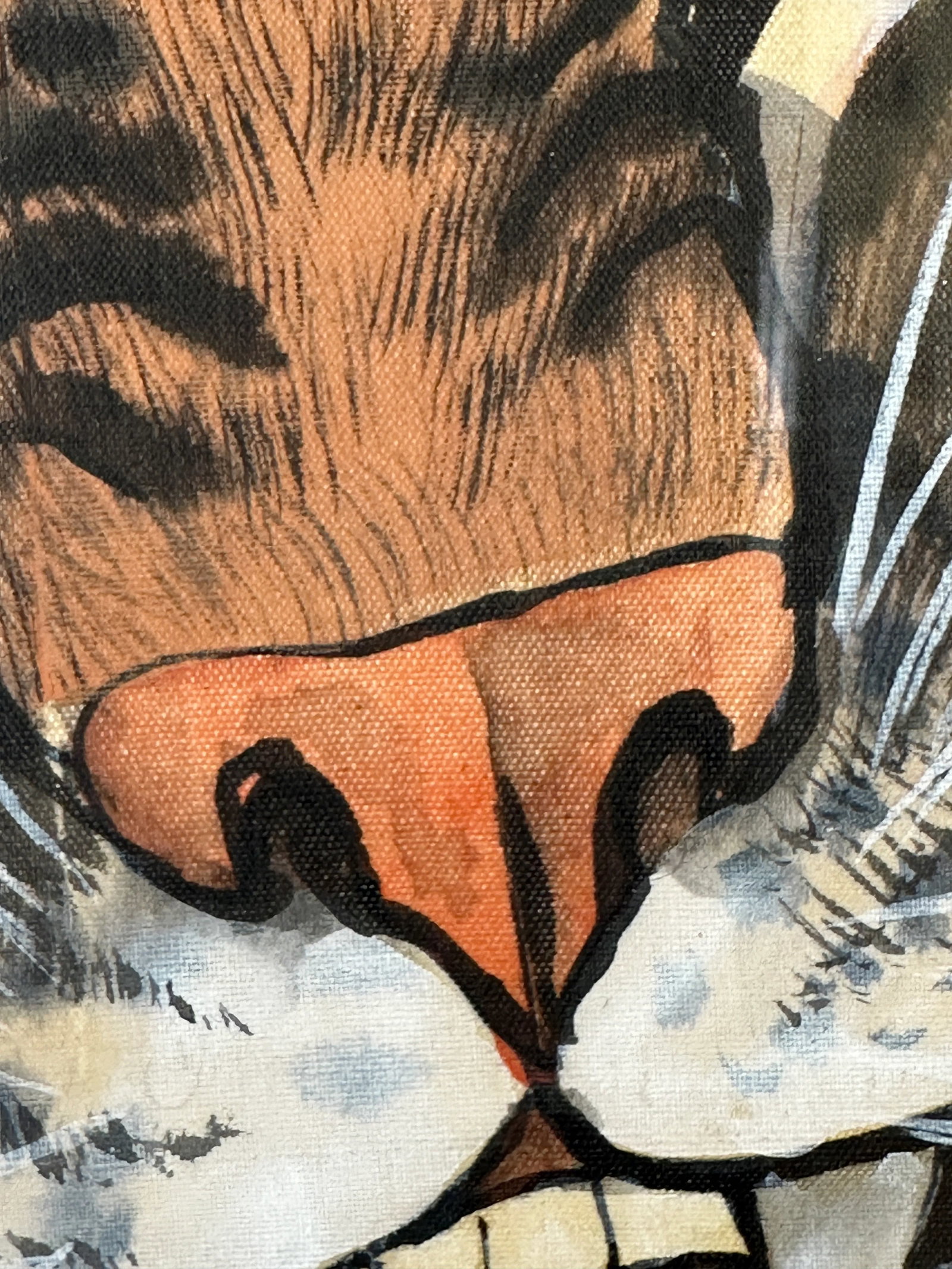 Pair of Signed Chinese Tiger Scroll Paintings, Ink on Silk, Ca. 1960 - 3