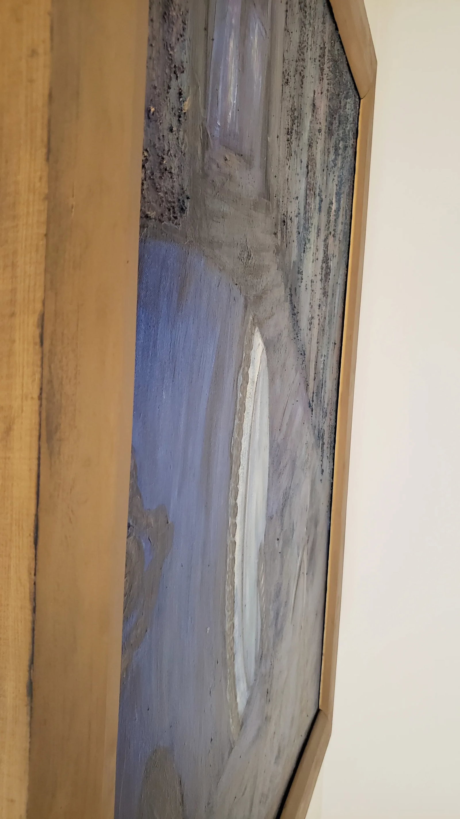 1990s Original Expressionist Oil Painting of a Monk Drumming in a Monastery, Framed - 3