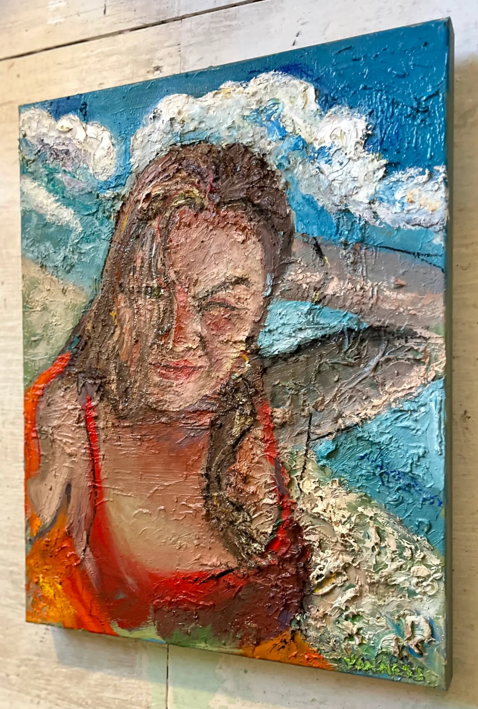 Beach Day, Figurative Oil Painting, Portrait of a Girl, by Van Ness - 5