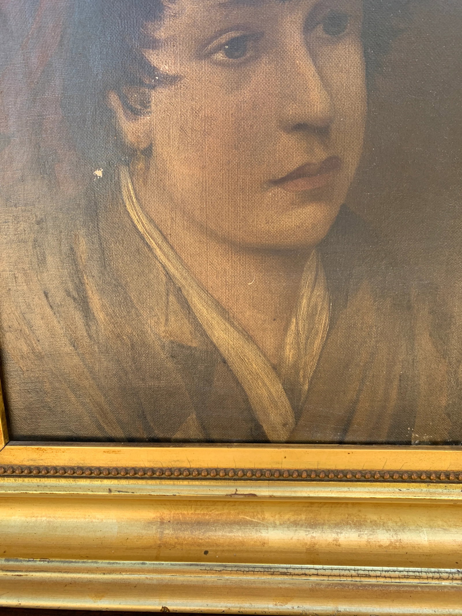 Early 20th Century Italian Portrait of a Boy in Giltwood Frame - 10