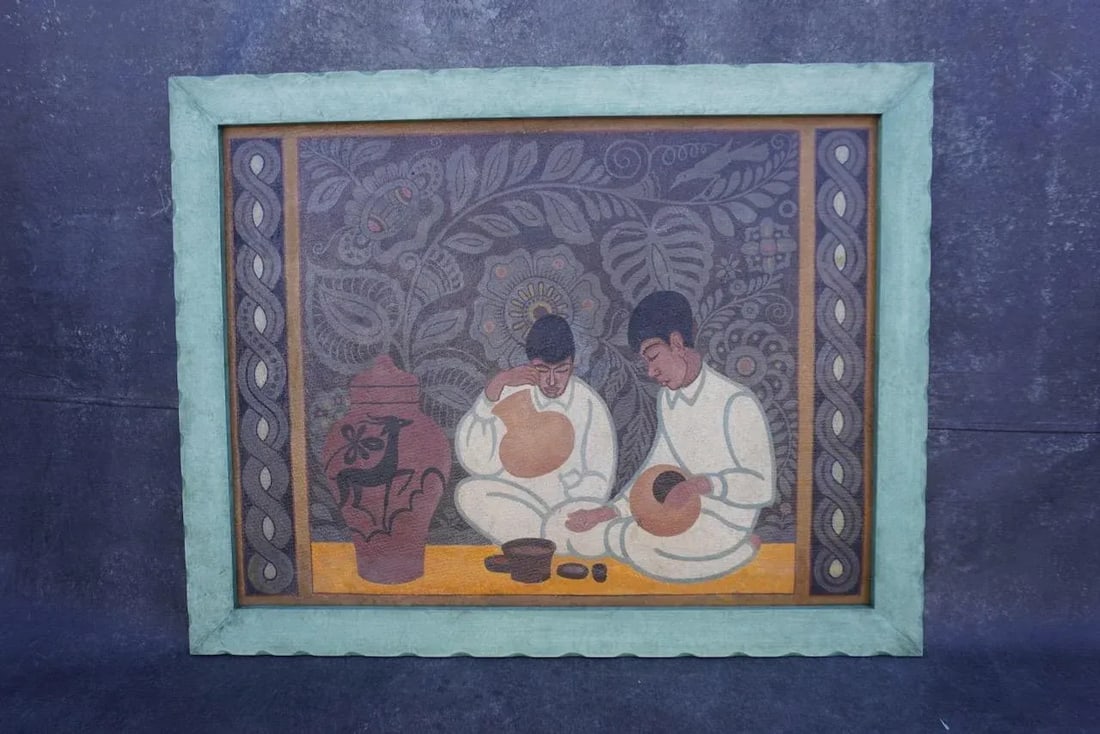 Francisco Cornejo - Painted Panel W Custom Frame C 1920 - 2