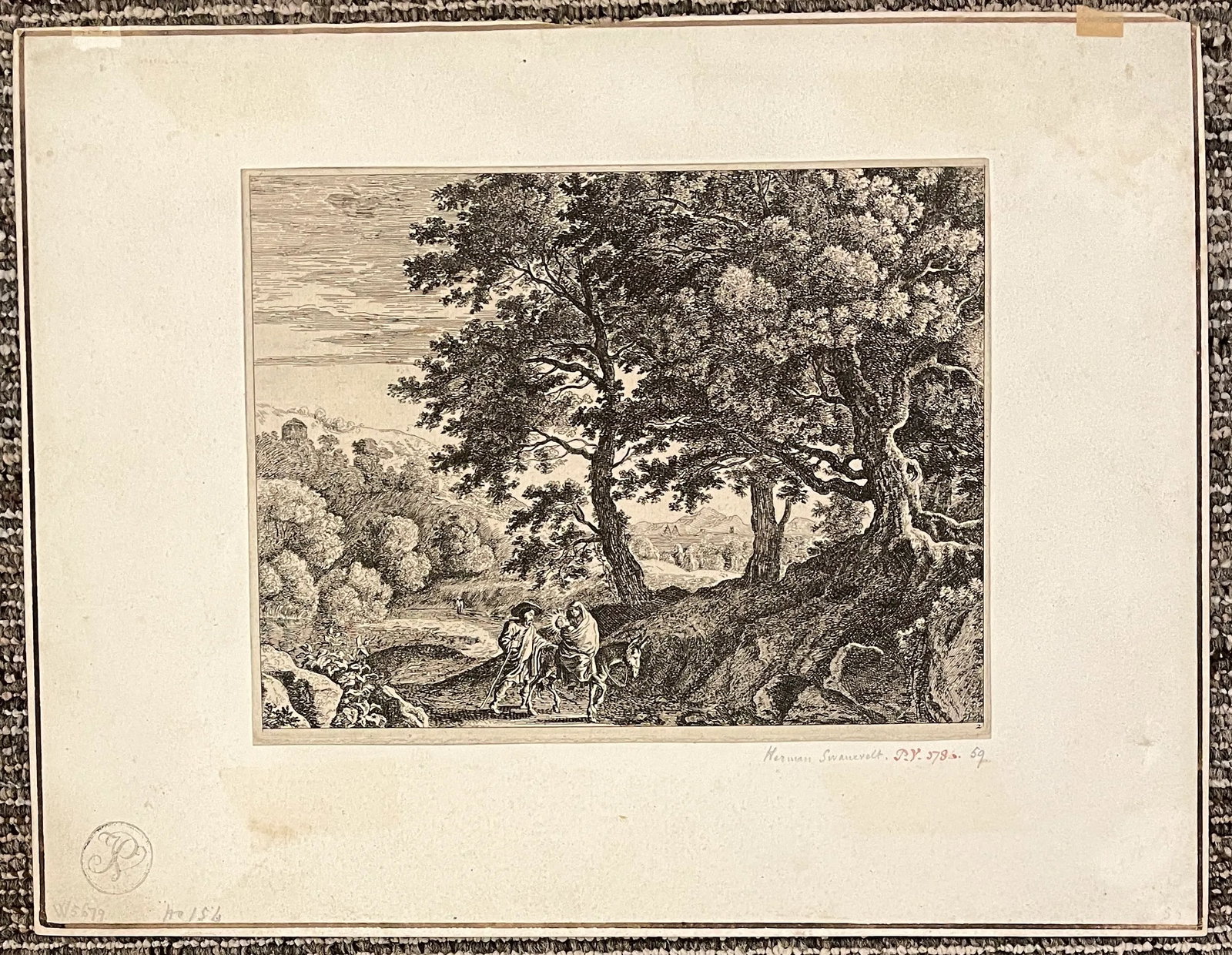 17th Century Herman Van Swanevelt Holy Family Etching - 2