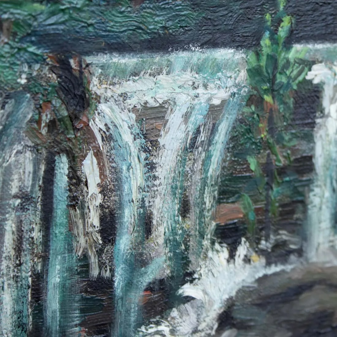 Mid 20th Century Waterfall, Oil on Canvas - 6