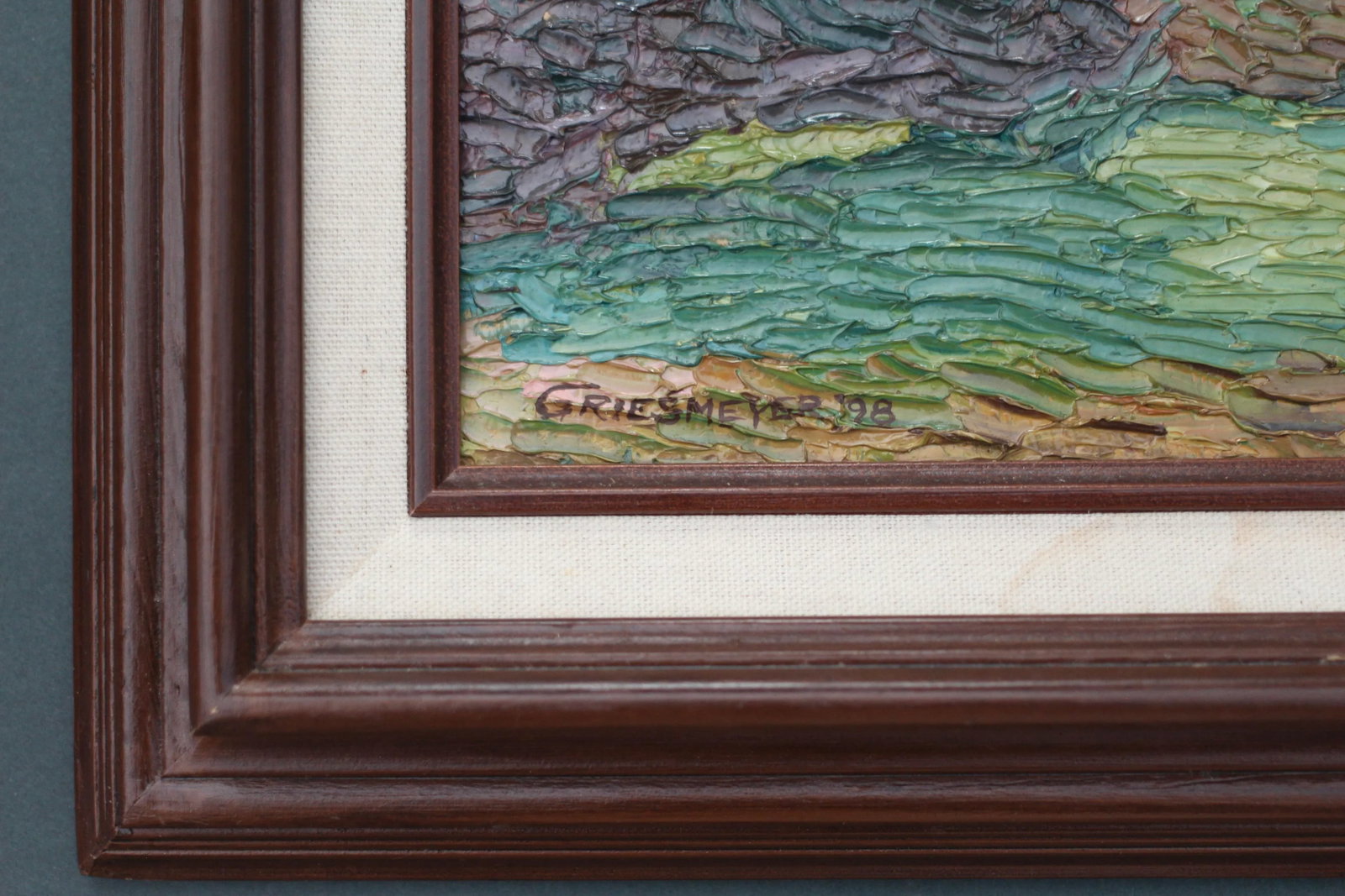 Framed Impasto or Impressionist Landscape Painting by Griesmeyer - 6