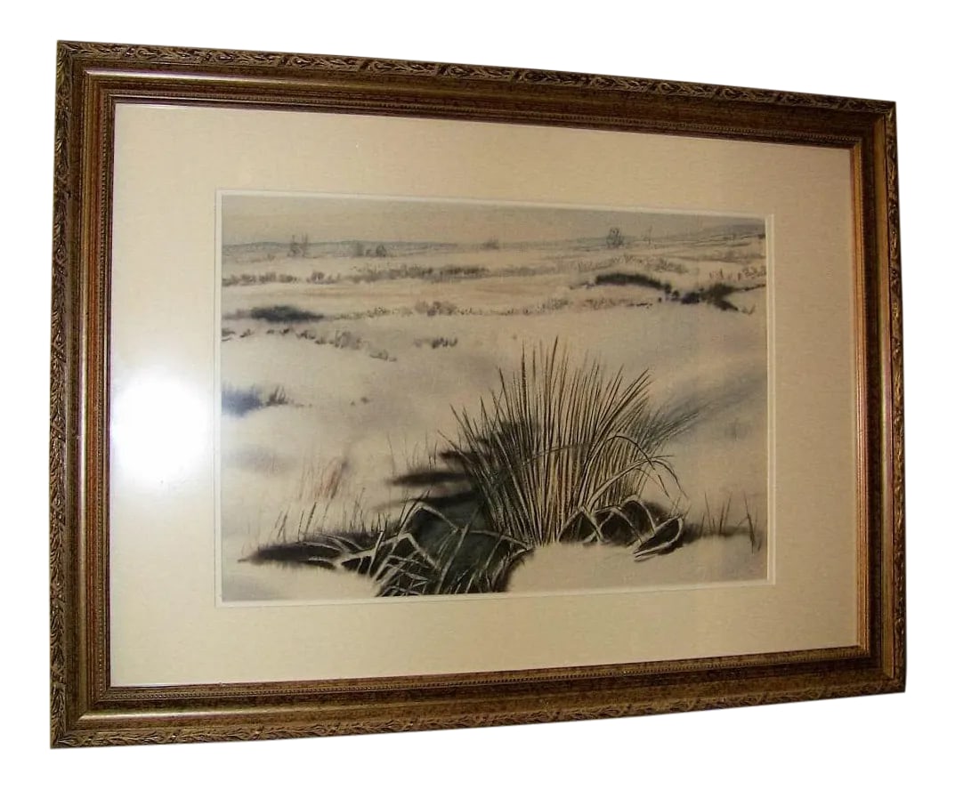 Irish Watercolor Snow on the Bog by Rev Jh Flack (1 of 9)