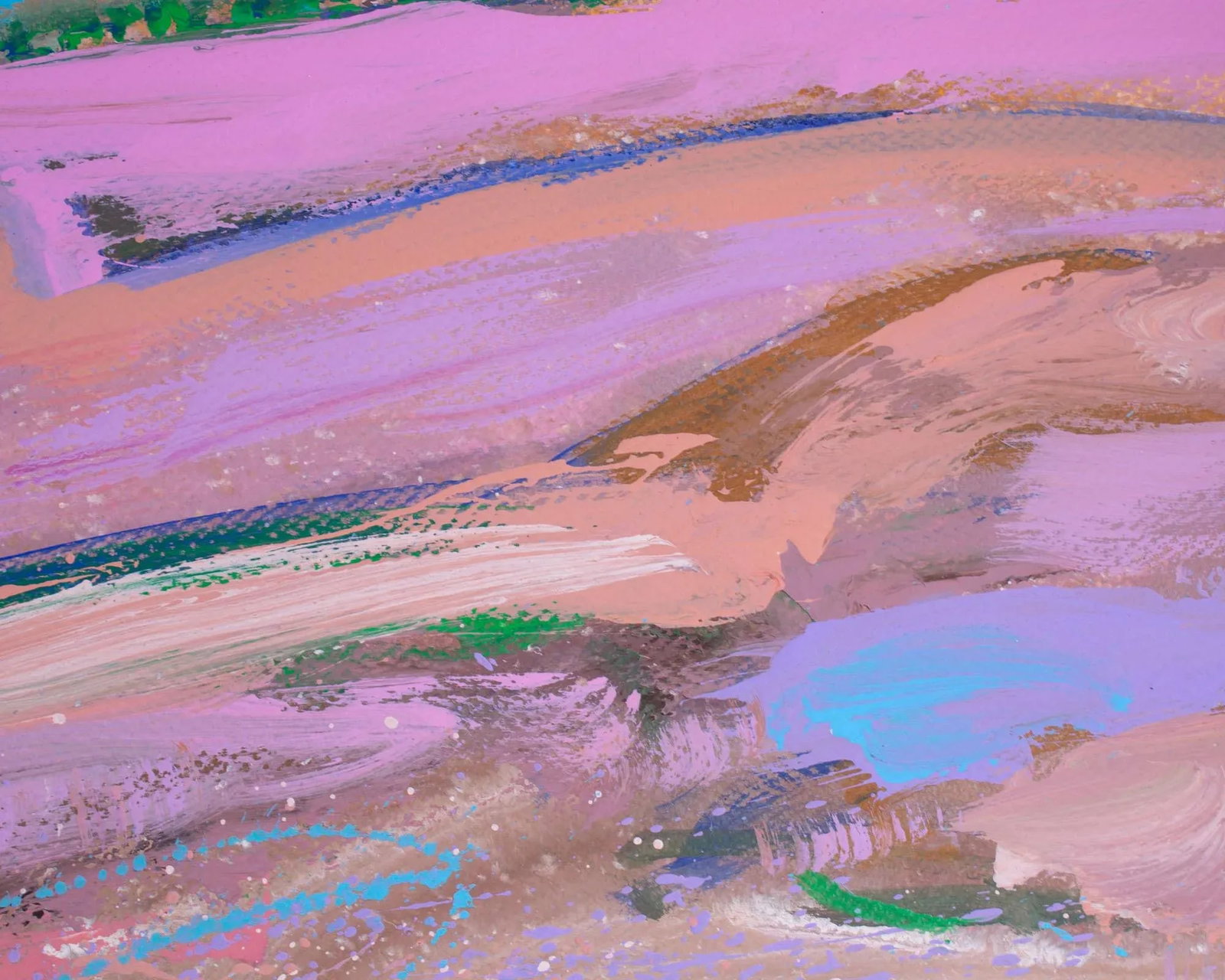 1980s Abstract Acrylic on Paper Landscape Painting by Harry Hilson - 4