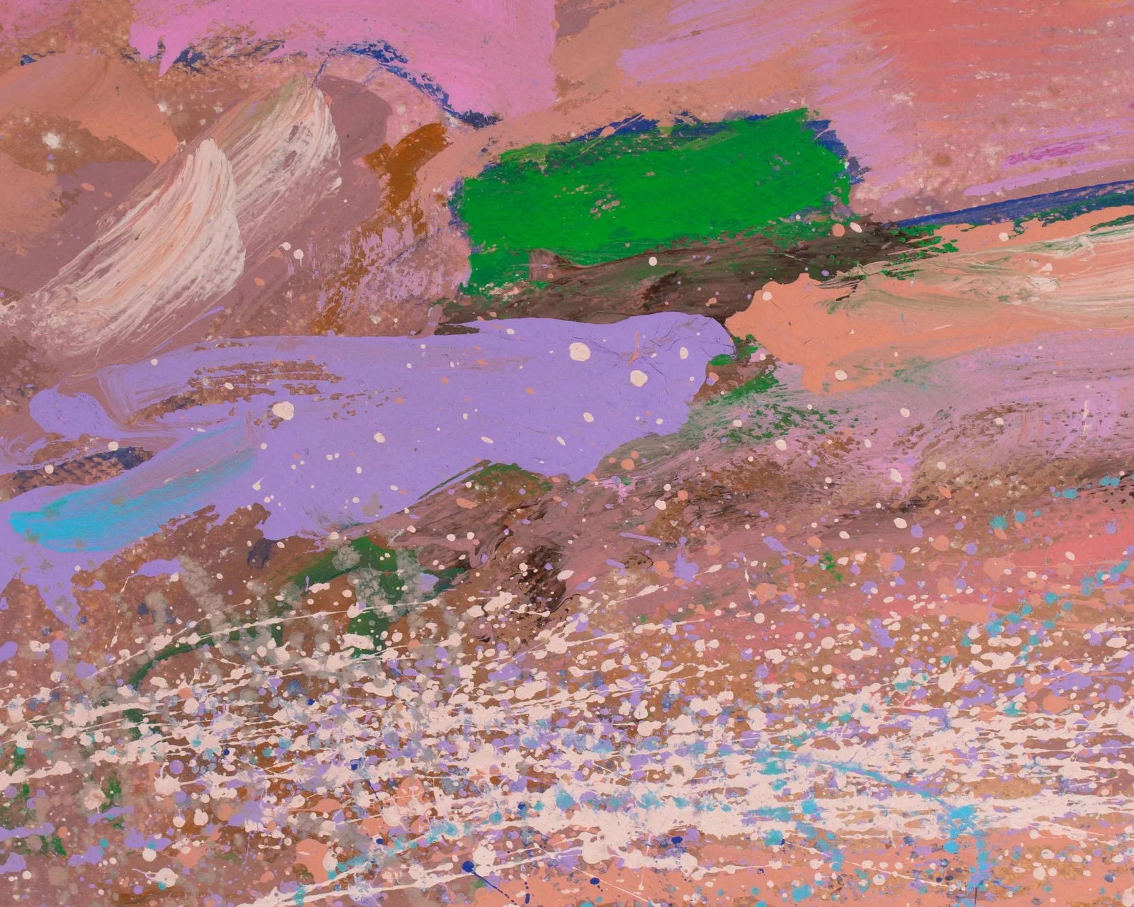 1980s Abstract Acrylic on Paper Landscape Painting by Harry Hilson - 7