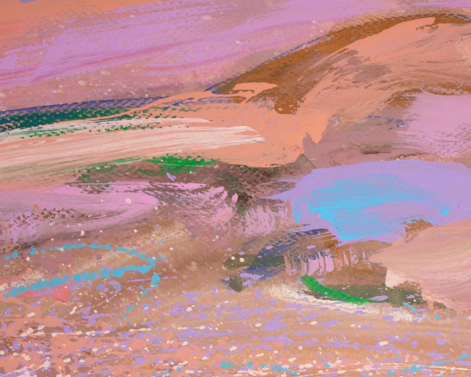 1980s Abstract Acrylic on Paper Landscape Painting by Harry Hilson - 8