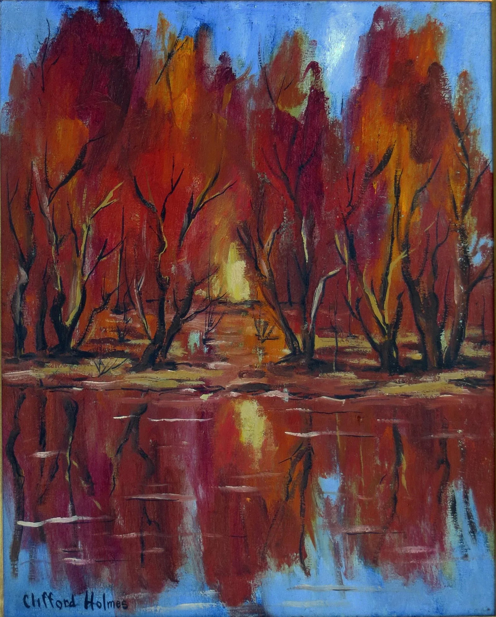 October Maples Oil Painting on Canvas by Clifford Holmes - 2