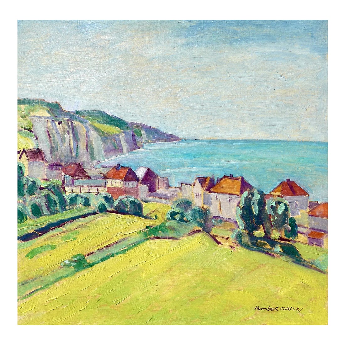 French Coastline, Trouville France: FREE shipping, Over 34 people have liked this painting, be the one to own it! Delicate oil painting painted in plein air at the coastline of the Normandy beaches. Colors are rich and harmonious.