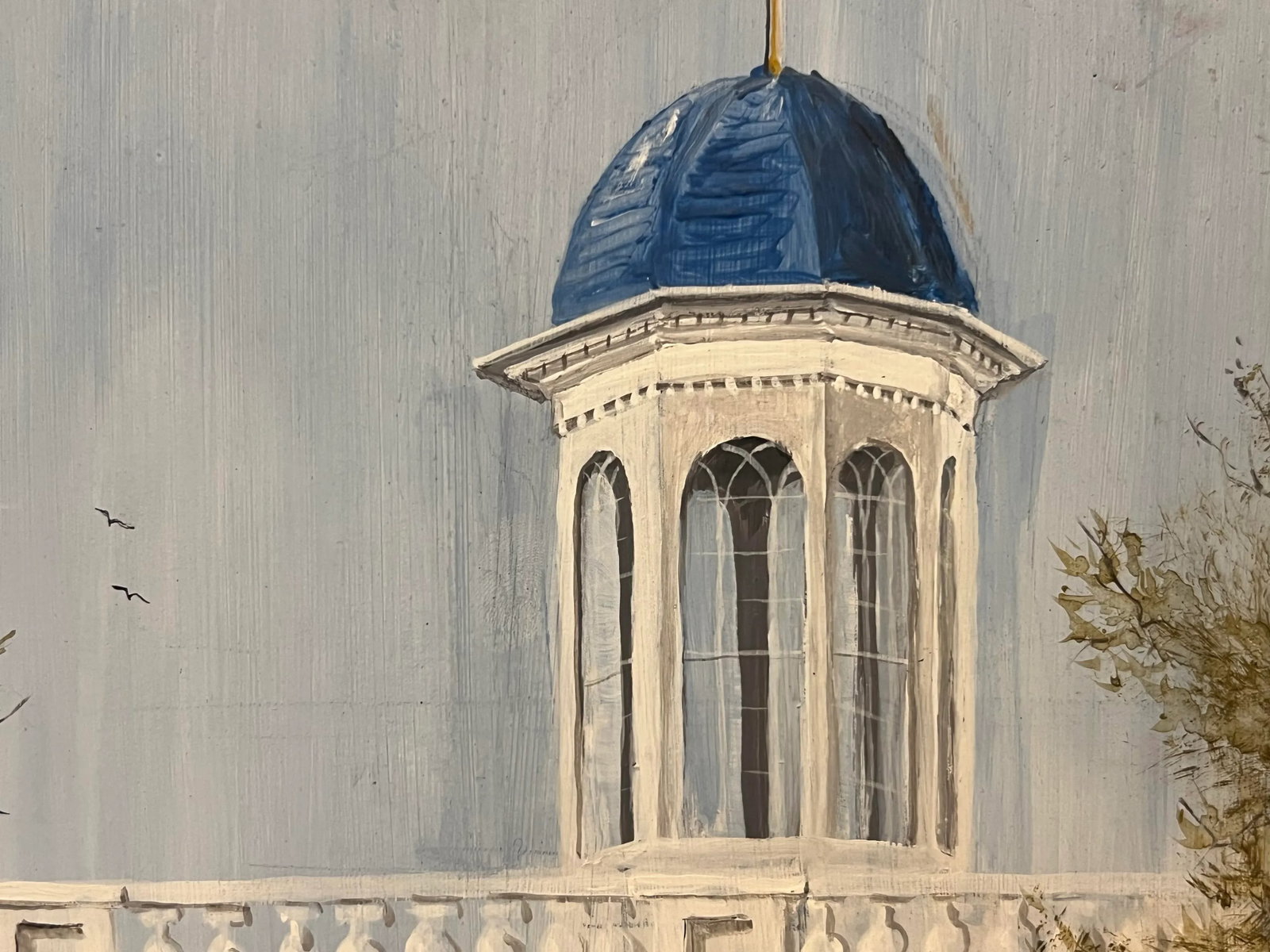 Elizabeth W Leary (1937-), 1966, Midcentury, Acrylic/Oil on Hardboard, "Cupola," Charleston, Signed - 2
