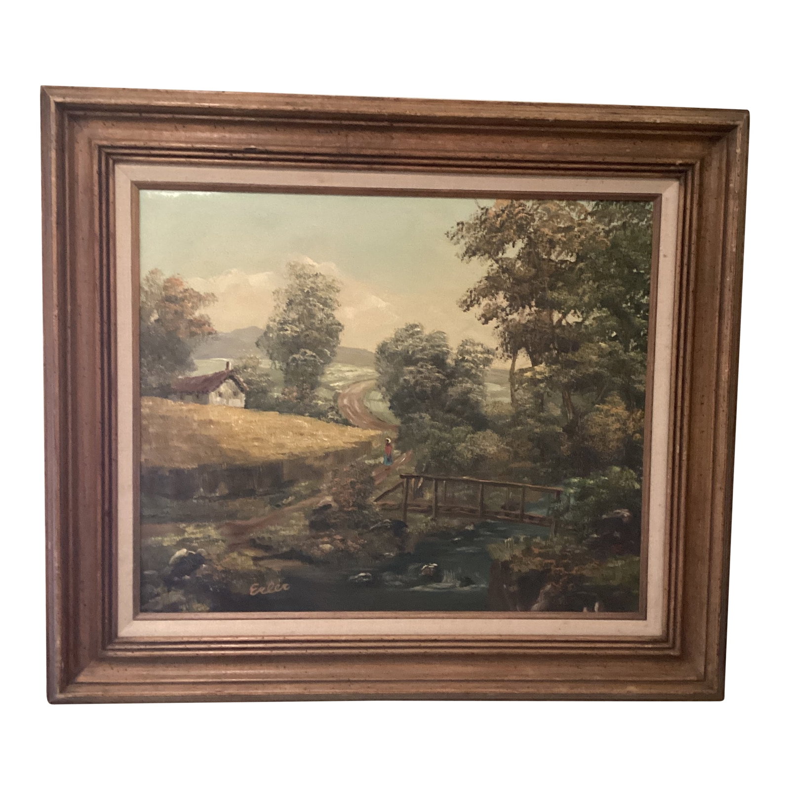 Vintage Oil Painting of Landscape Rural Scene Artist Signed Framed (1 of 12)