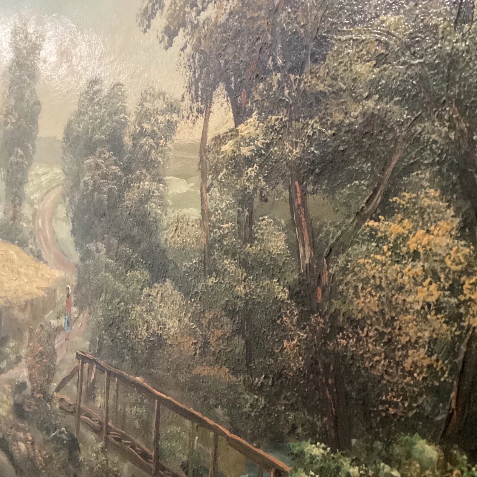 Vintage Oil Painting of Landscape Rural Scene Artist Signed Framed - 6