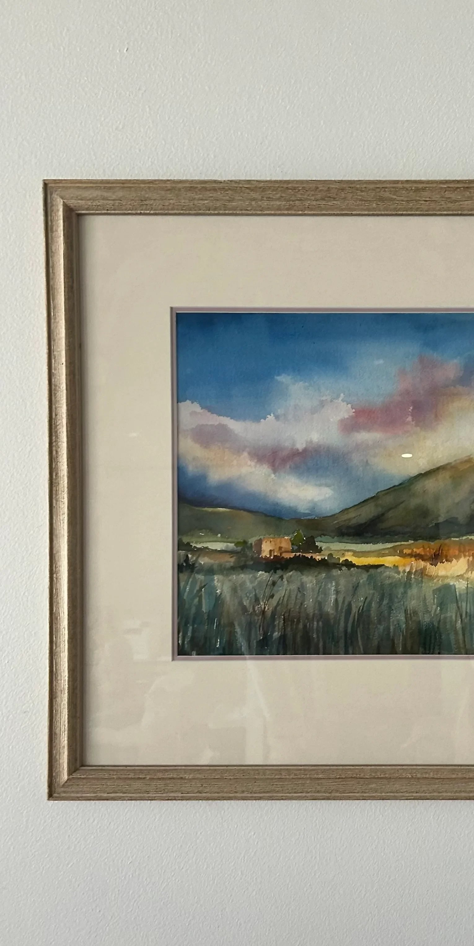 Landscape Watercolor, Framed & Signed - 5