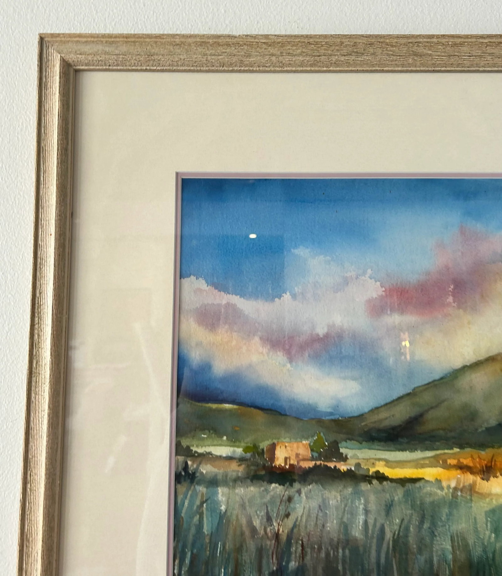 Landscape Watercolor, Framed & Signed - 6