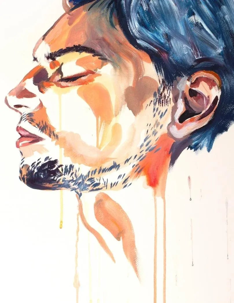 Poignant No. 5 Contemporary Original Portrait Oil Painting by Elizabeth Becker - 3