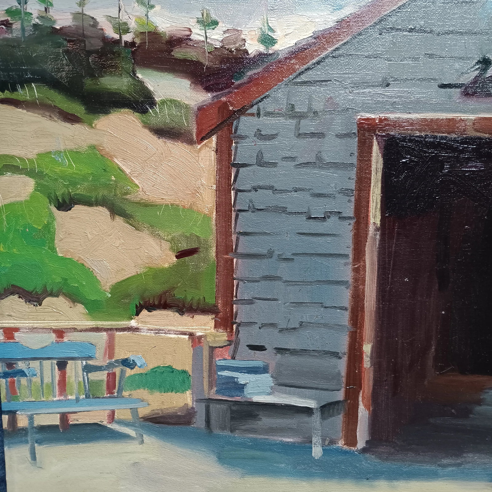Boathouse Duck, Original Oil Painting - 4