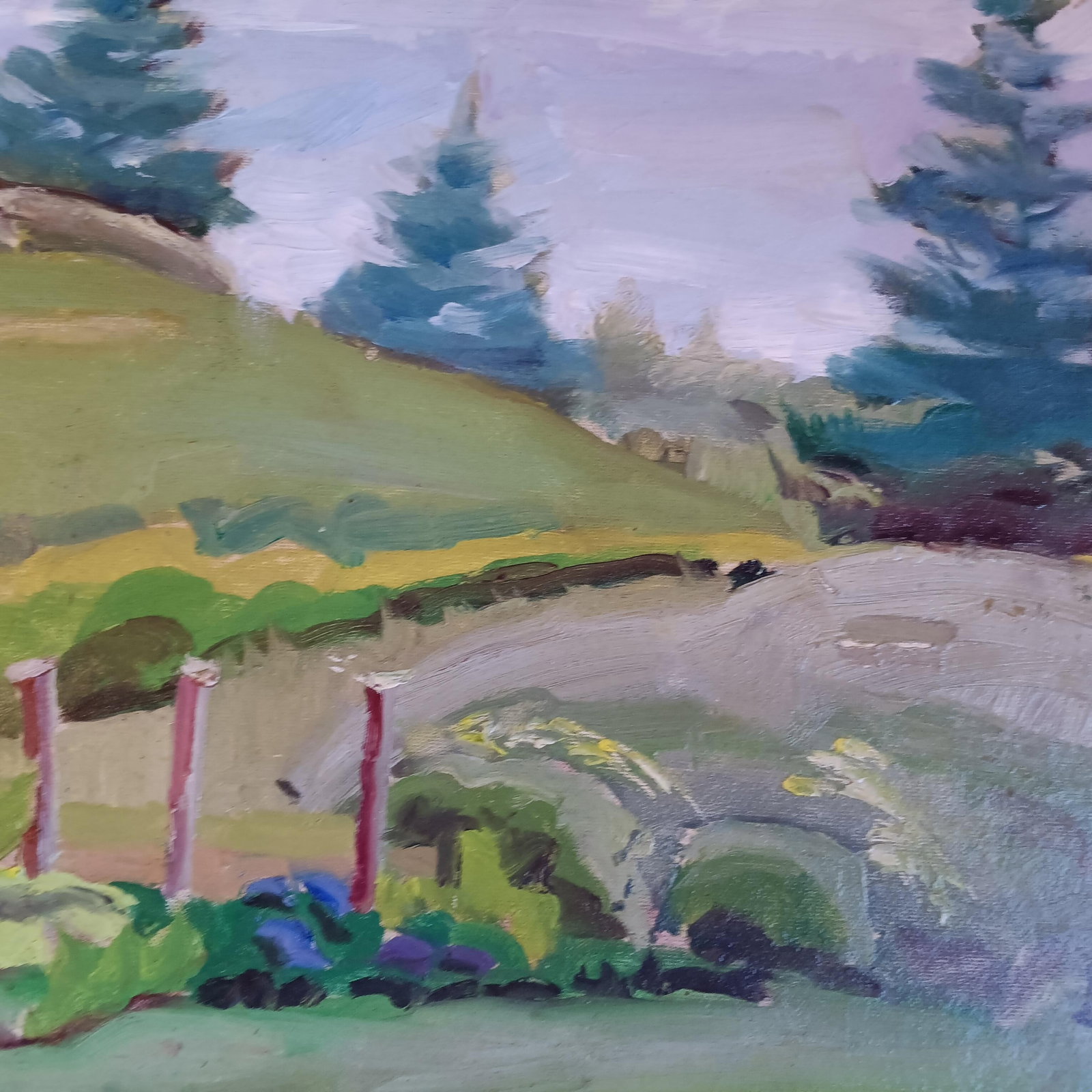 Watering Can on the Wishing Well Oil Painting - 4
