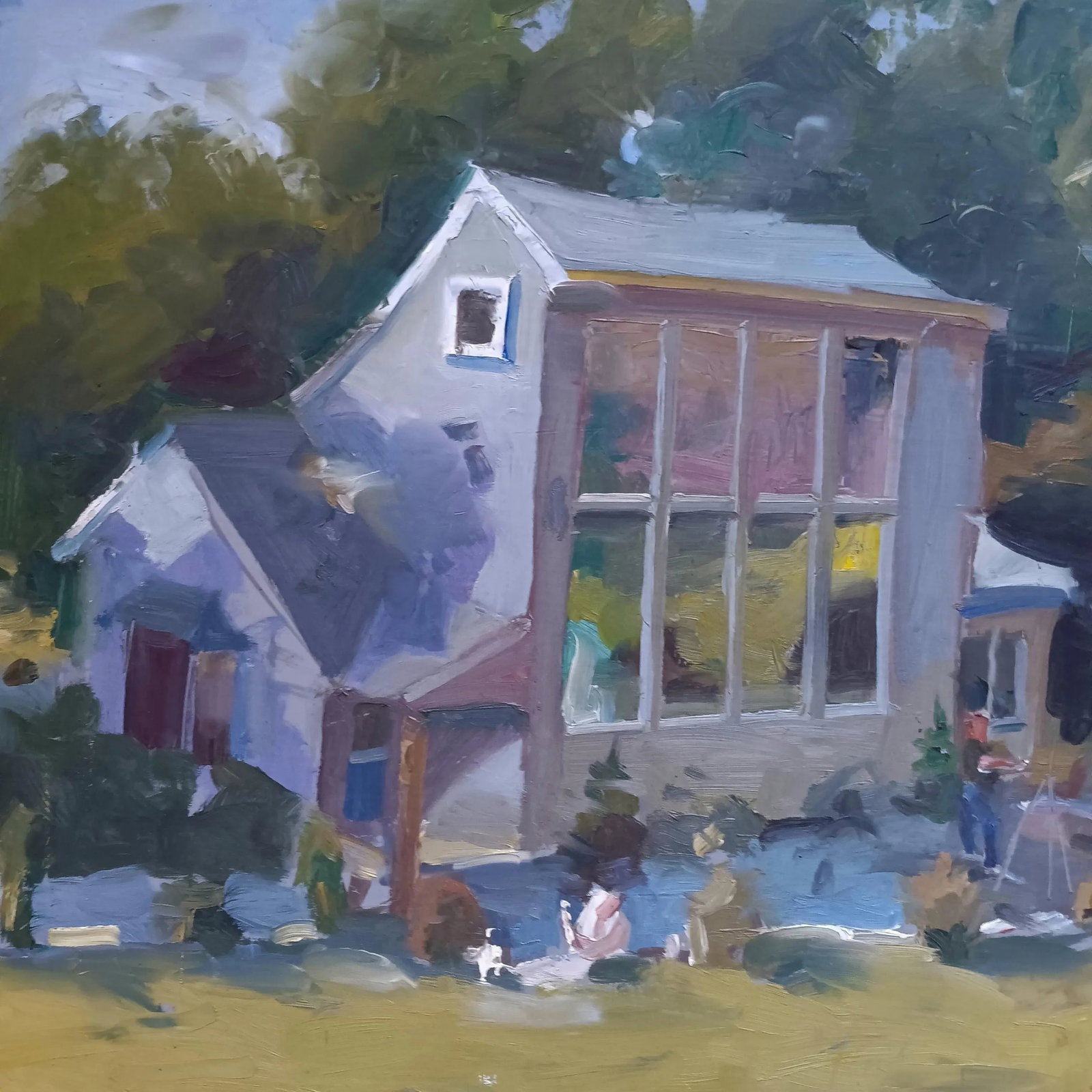 Famous Artist's Connecticut Studio, Original Oil Painting - 3