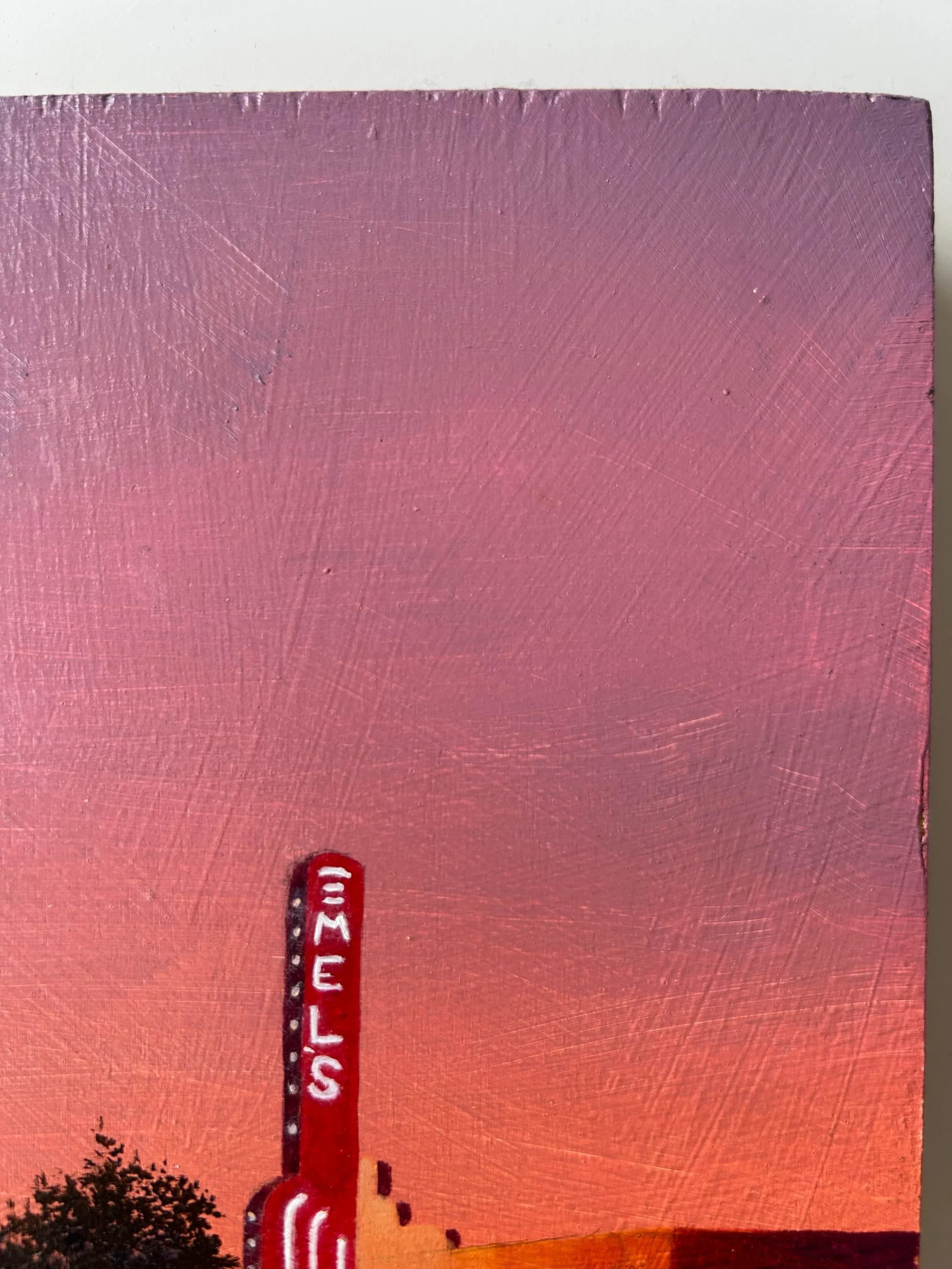 1990's Oil on Wood "Mel's" by Gerald Schwartz - 2