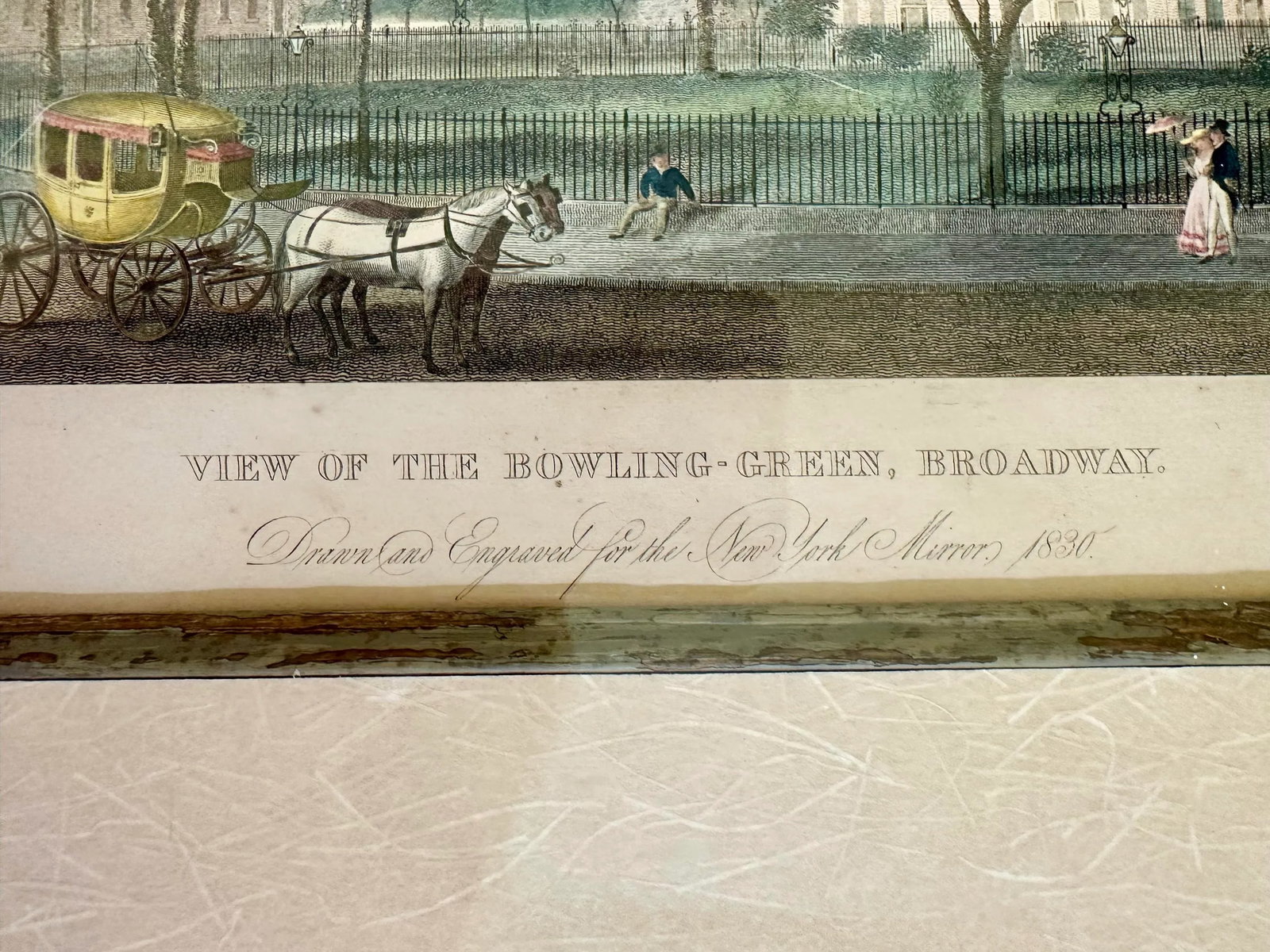 1820s Falls of Mount Ida, Above the Town of Troy. Original Lithograph by Jacques Milbert - 3