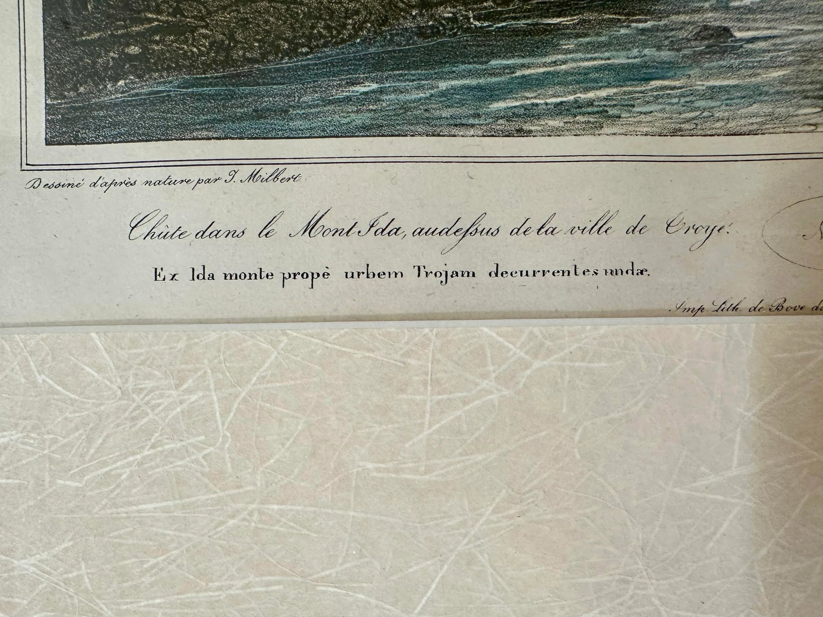 1820s Falls of Mount Ida, Above the Town of Troy. Original Lithograph by Jacques Milbert - 5