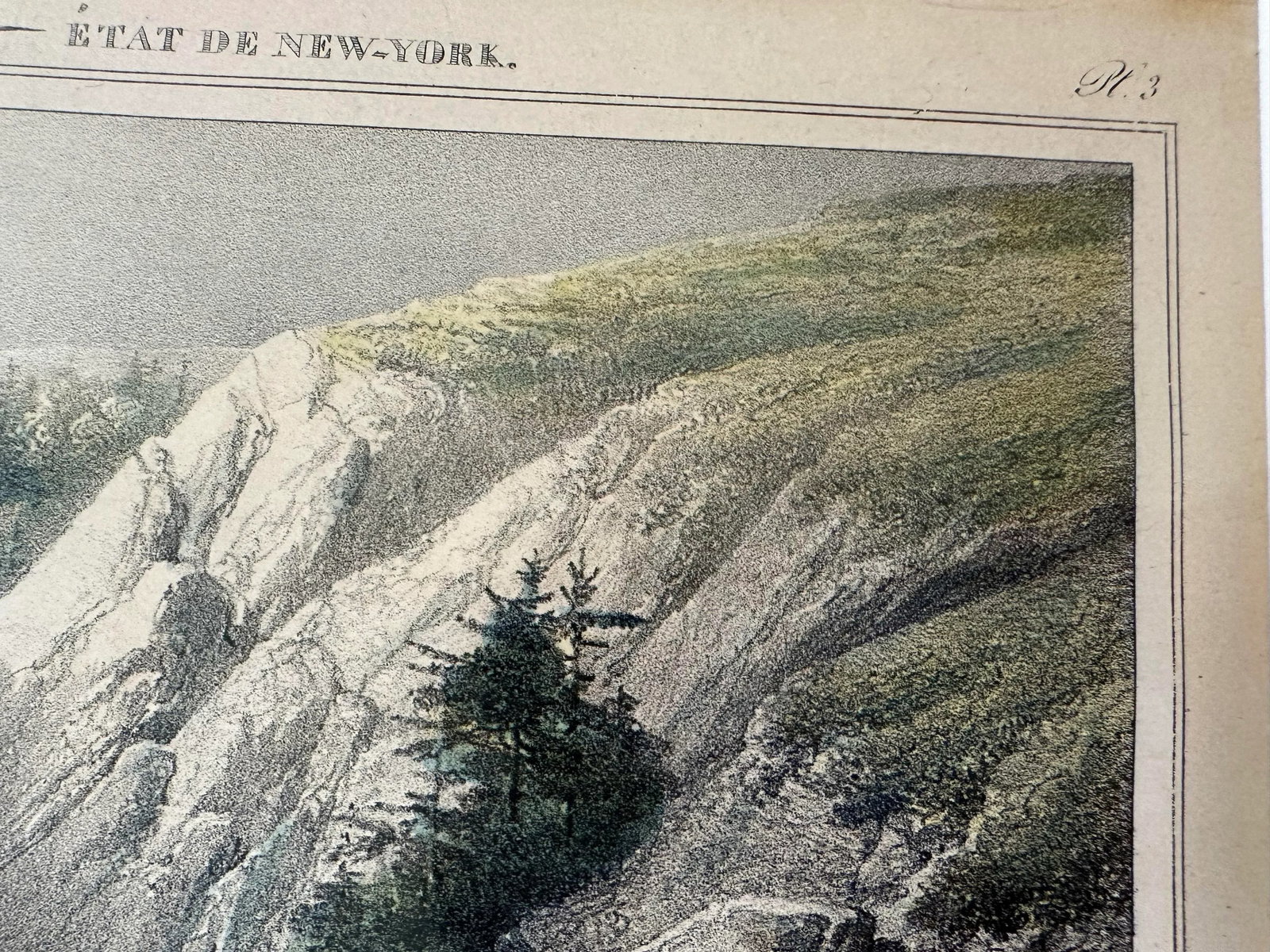 1820s Falls of Mount Ida, Above the Town of Troy. Original Lithograph by Jacques Milbert - 7