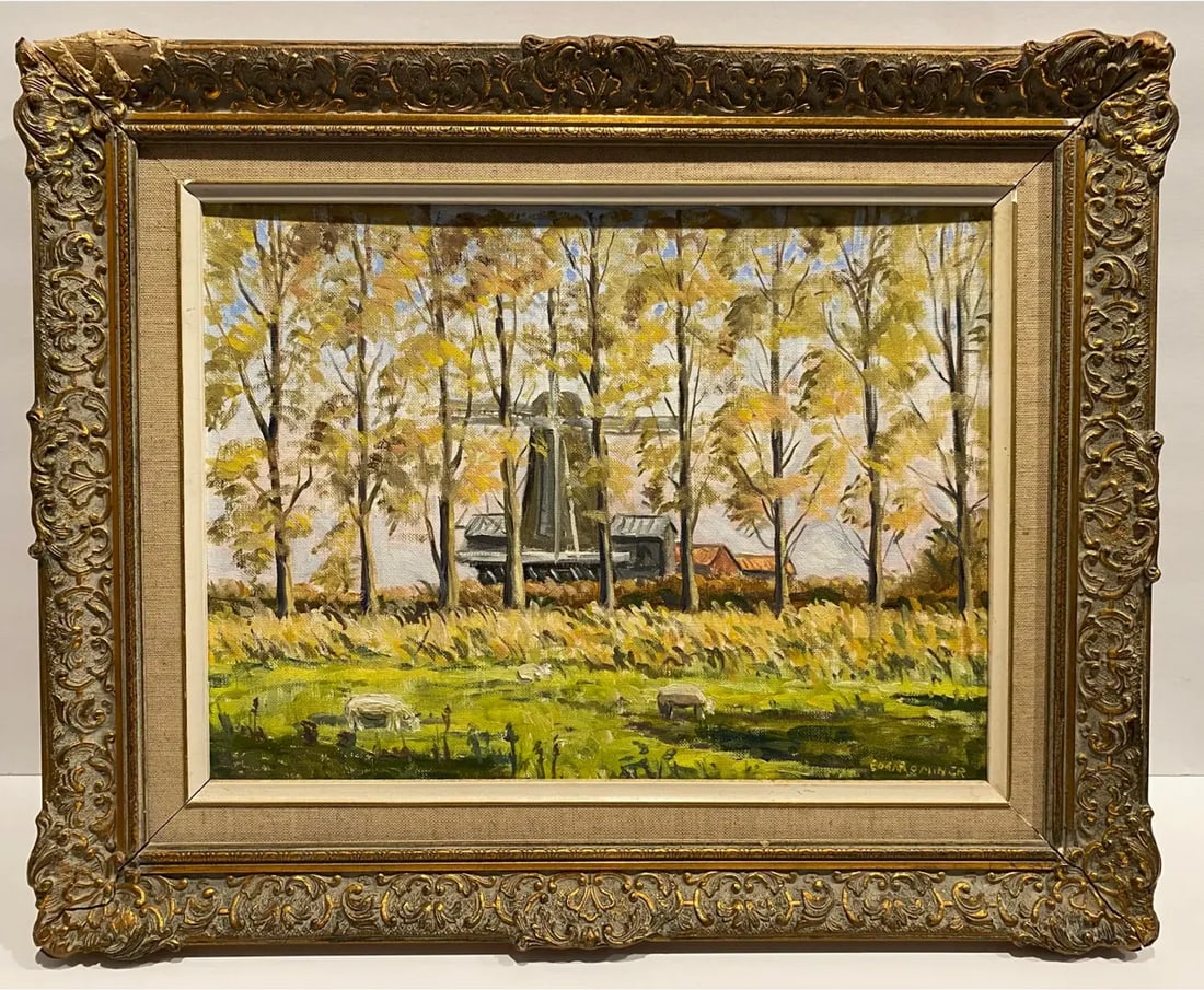 1950s Edgar Miner European Impressionist Landscape Oil Painting - 9