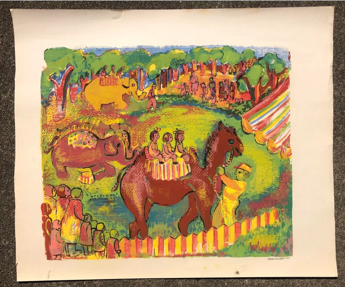 1930s Helen Malta Circus Serigraph - 4