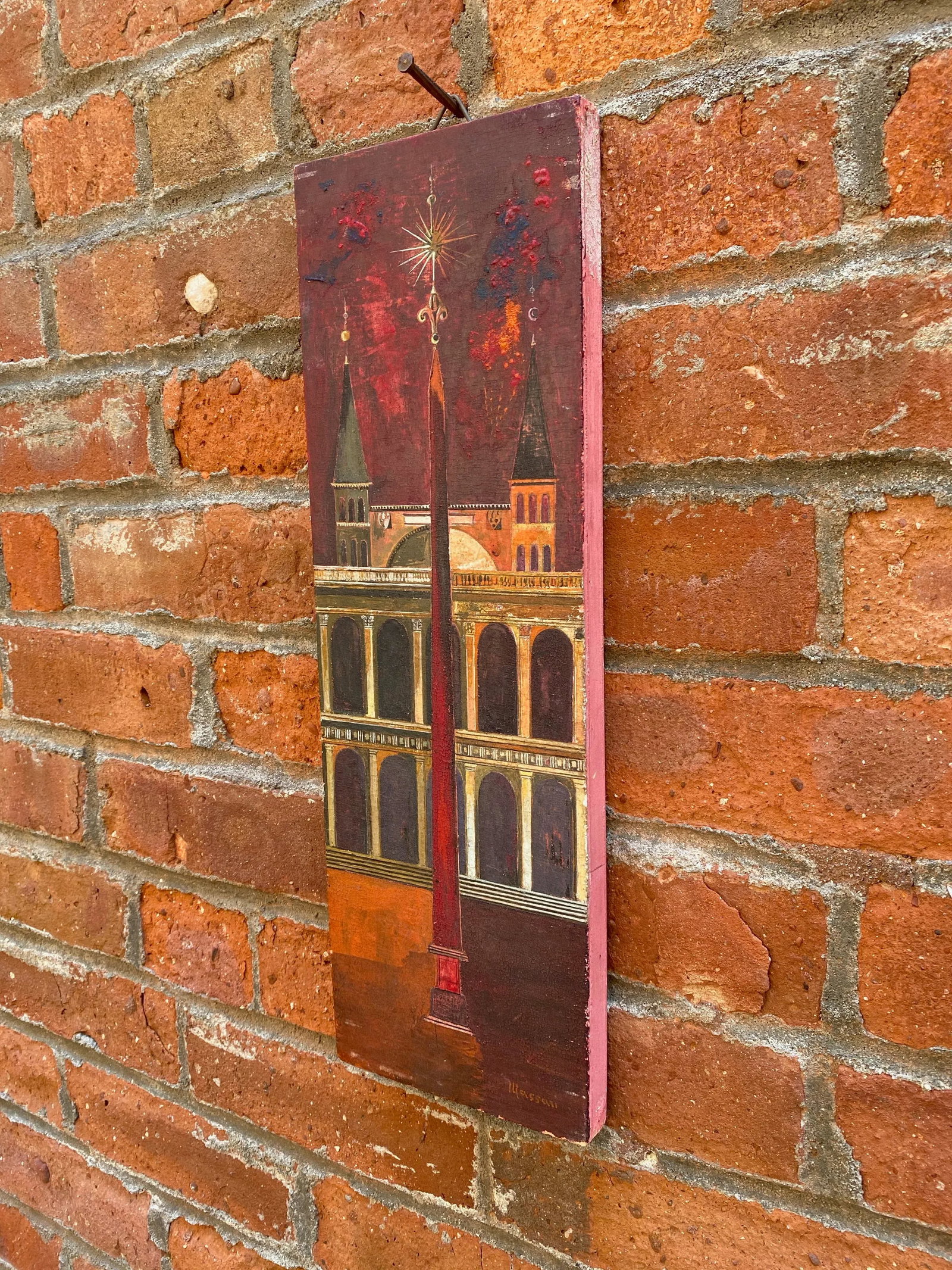 1960s Modernist Italian Renaissance Style Architectural Painting - 2